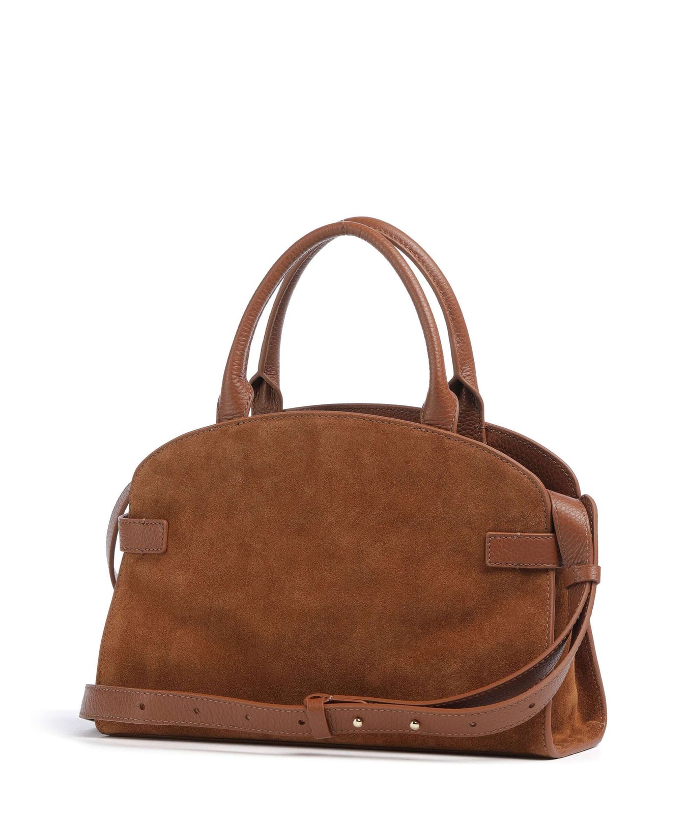 Coccinelle Sabine Suede Handbag cognac