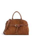 Coccinelle Sabine Suede Handtasche cognac