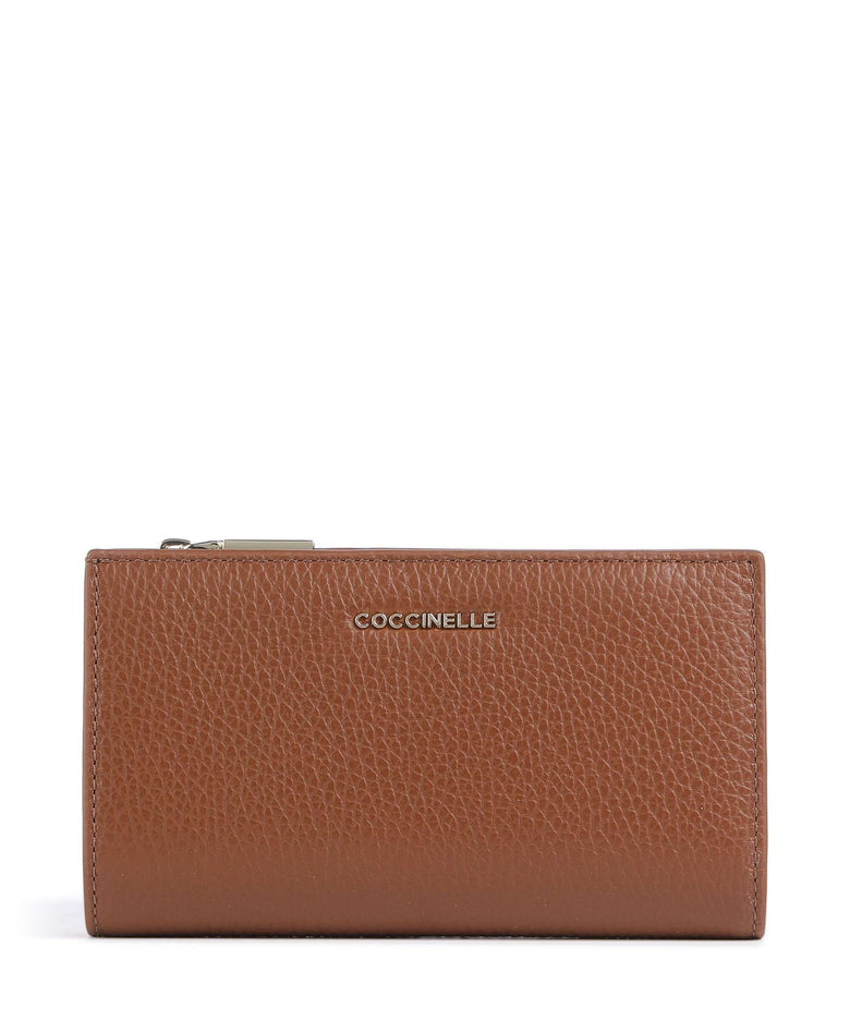 Coccinelle Metallic Soft Wallet cognac