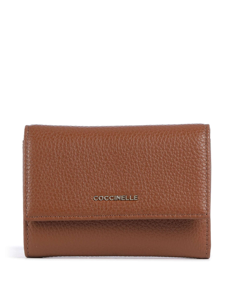 Coccinelle Metallic Soft Wallet cognac