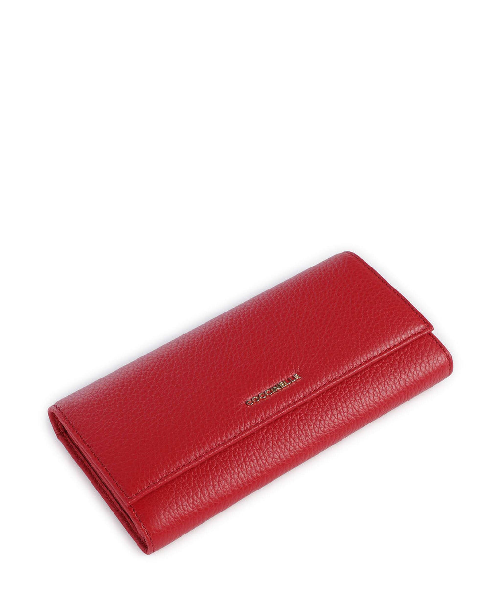 Coccinelle Metallic Soft Wallet scarlet