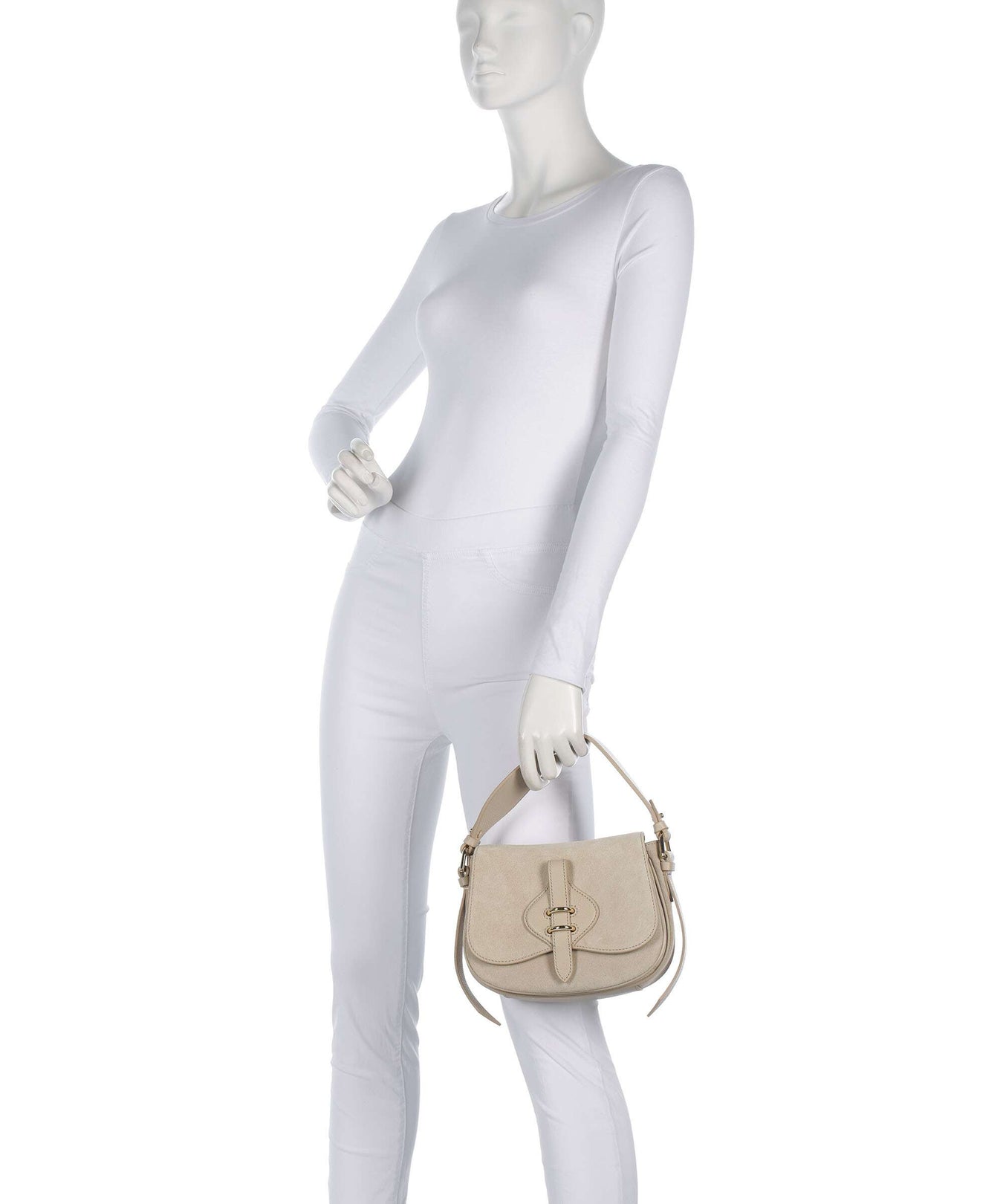 Coccinelle Mavery Suede Handbag sandshell