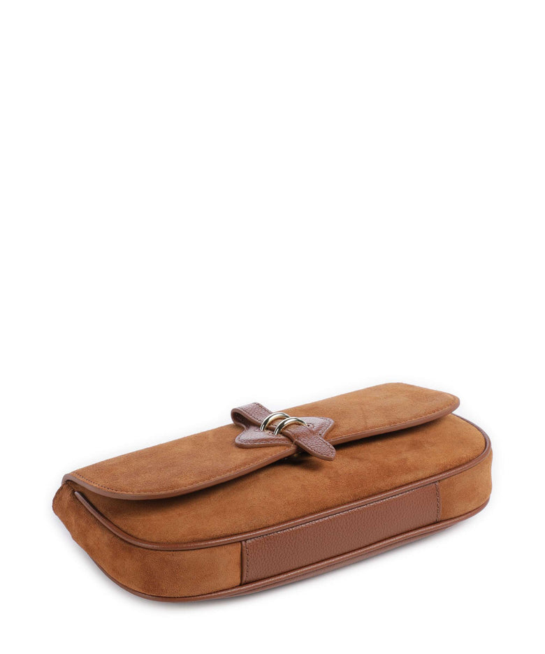 Coccinelle Mavery Suede Crossbody bag cognac
