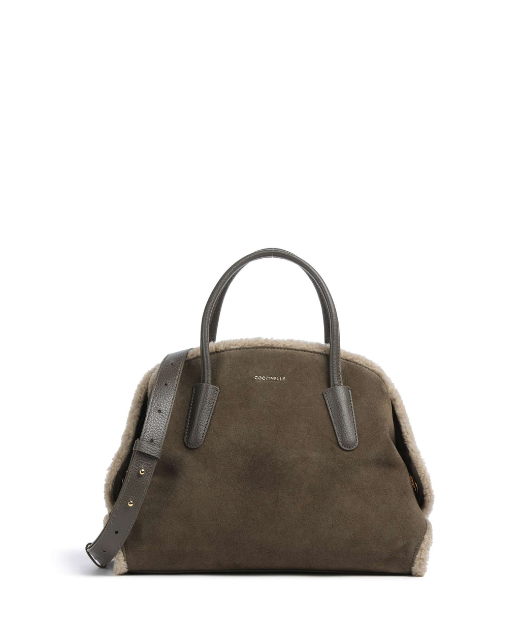 Coccinelle Tylde Suede Eco Handbag fango/warm taupe