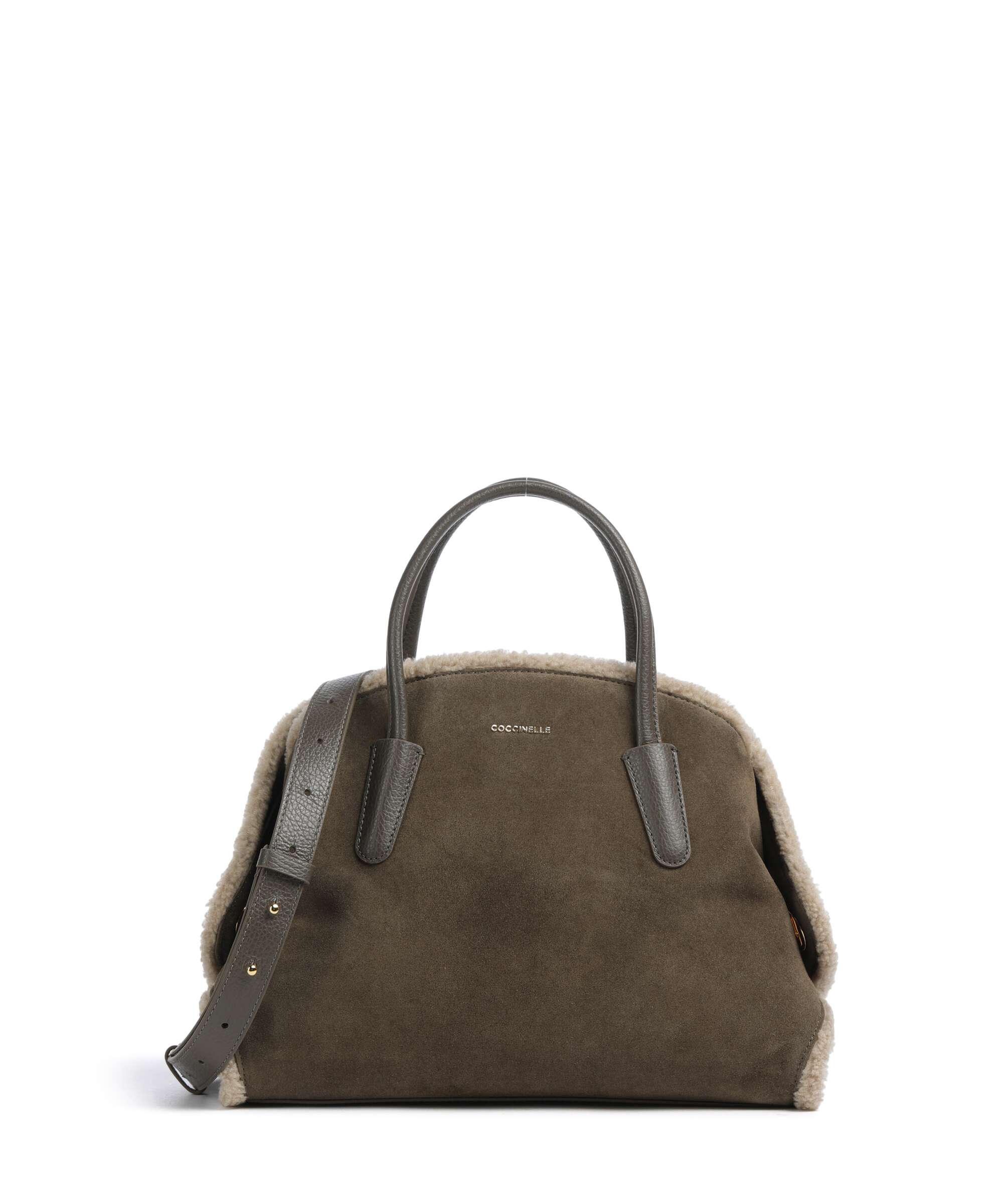 Coccinelle Tylde Suede Eco Handbag fango/warm taupe