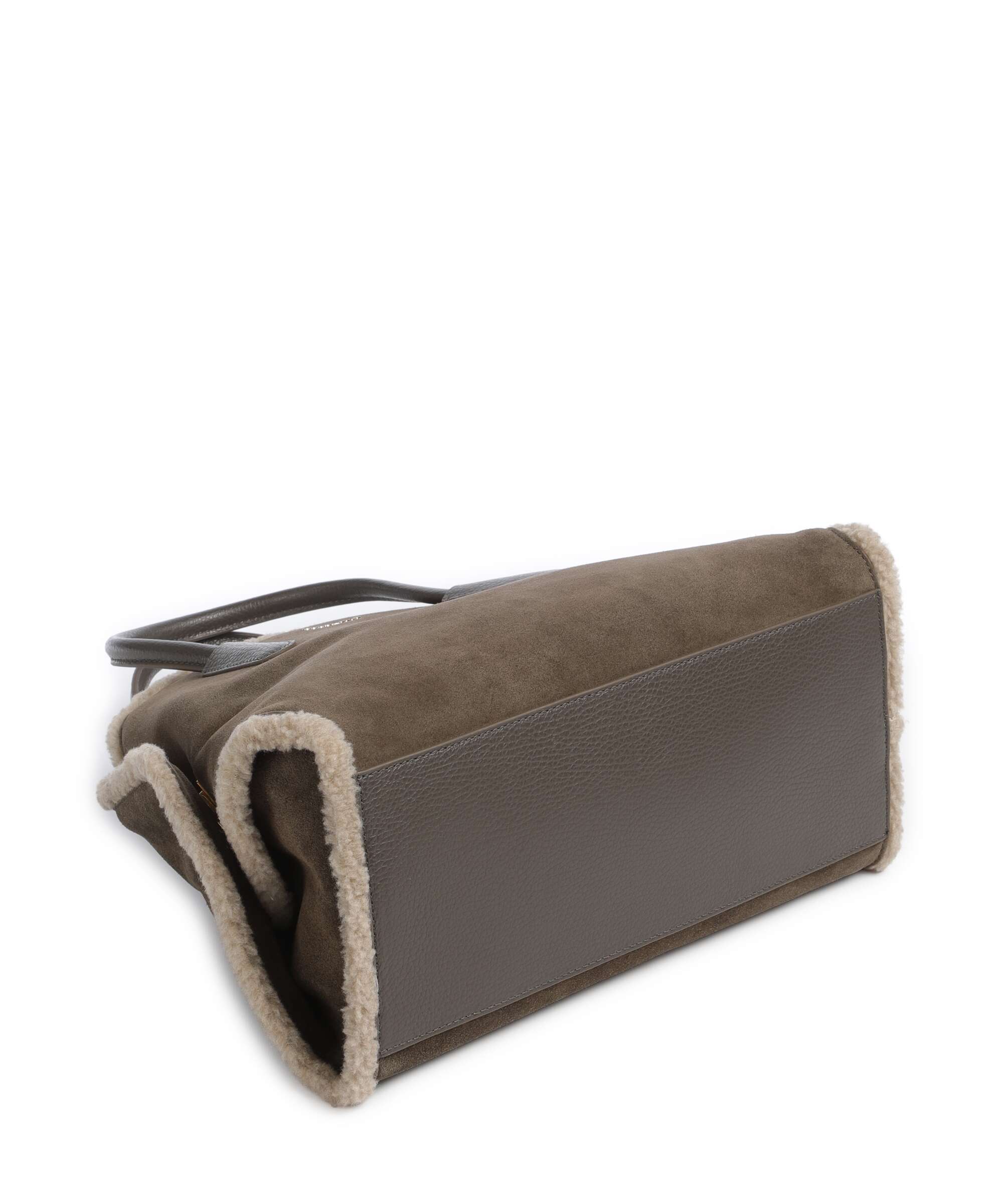 Coccinelle Tylde Suede Eco Handbag fango/warm taupe