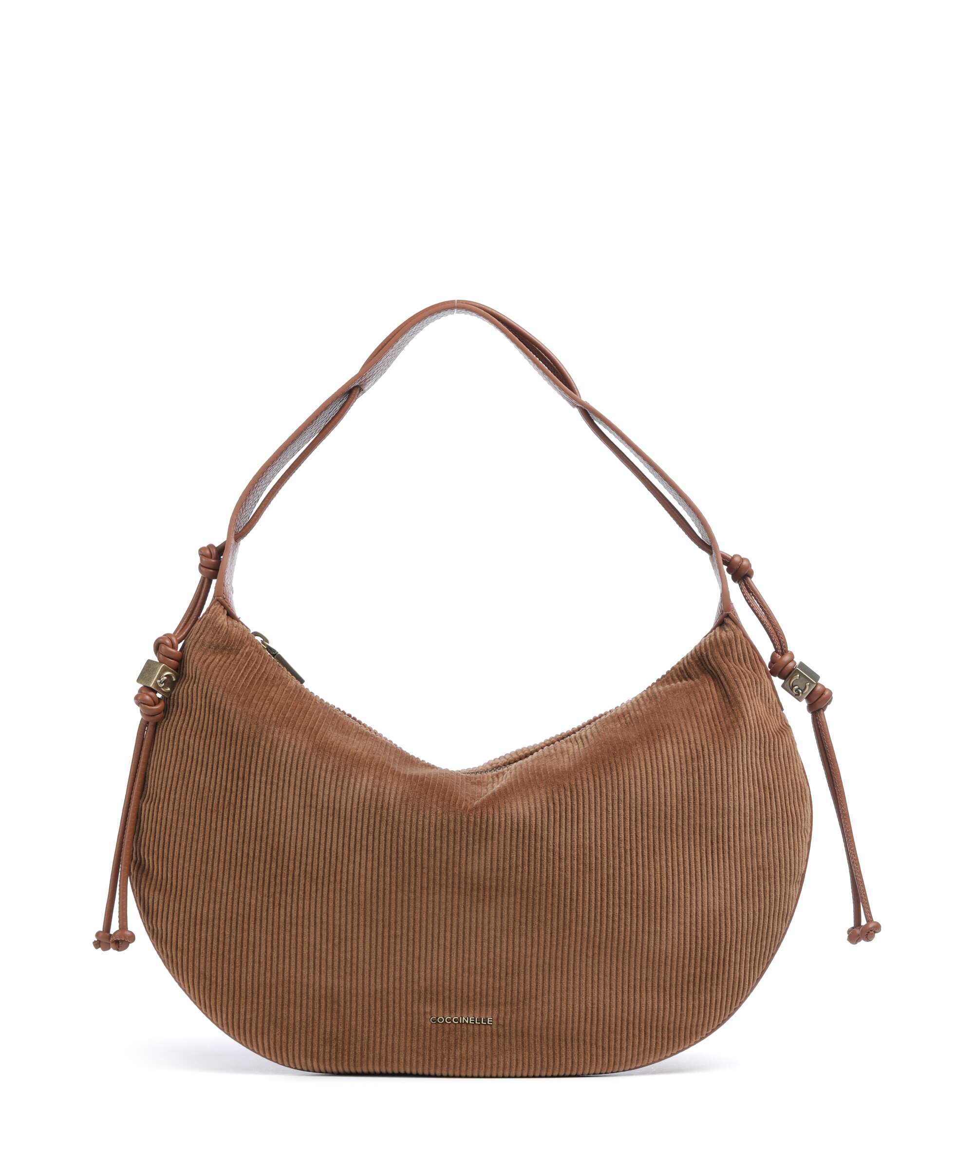 Coccinelle Thess Corduroy Hobo bag cognac