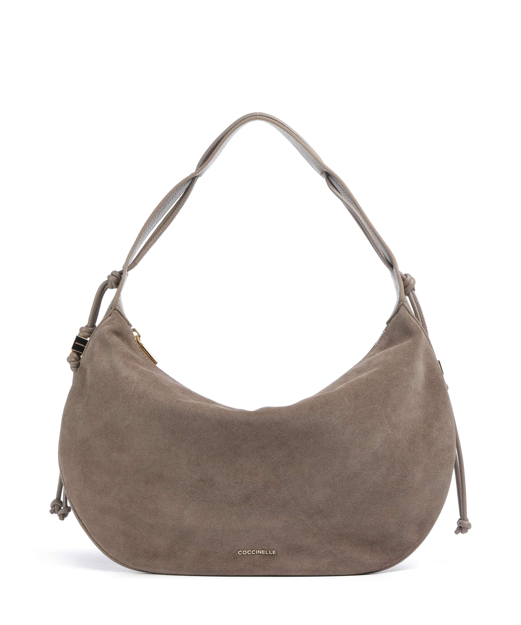 Coccinelle Thess Suede Hobo bag warm taupe