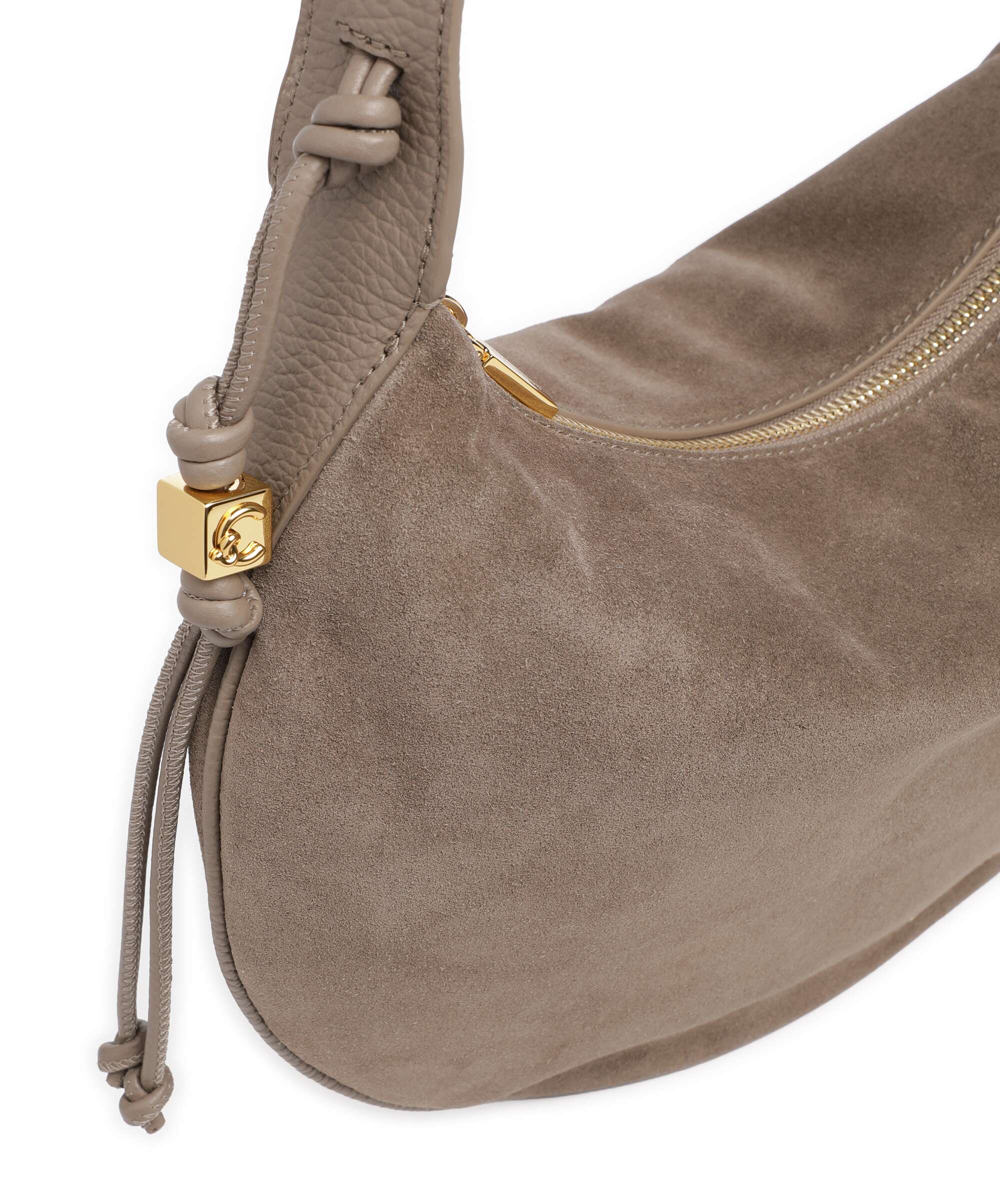 Coccinelle Thess Suede Hobo bag warm taupe