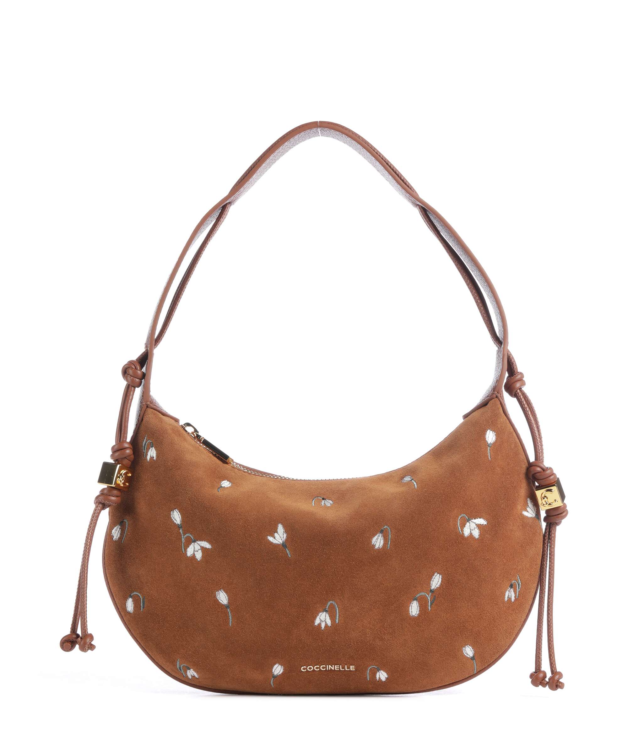 Coccinelle Thess Suede Hobo bag cognac