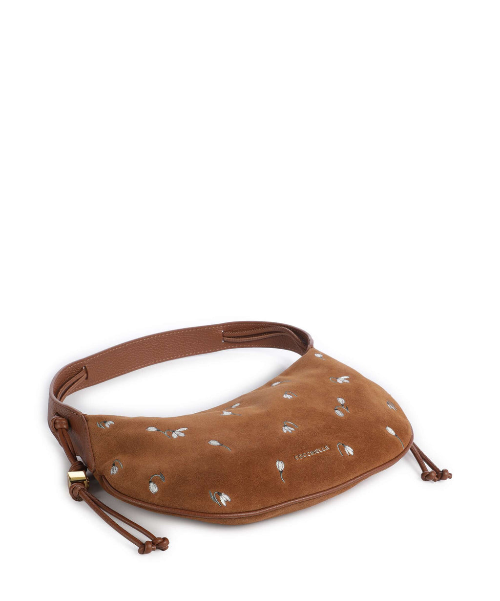 Coccinelle Thess Suede Hobo bag cognac