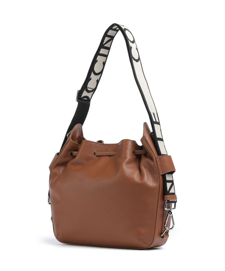 Coccinelle Gretel Ribbon Bucket bag cognac