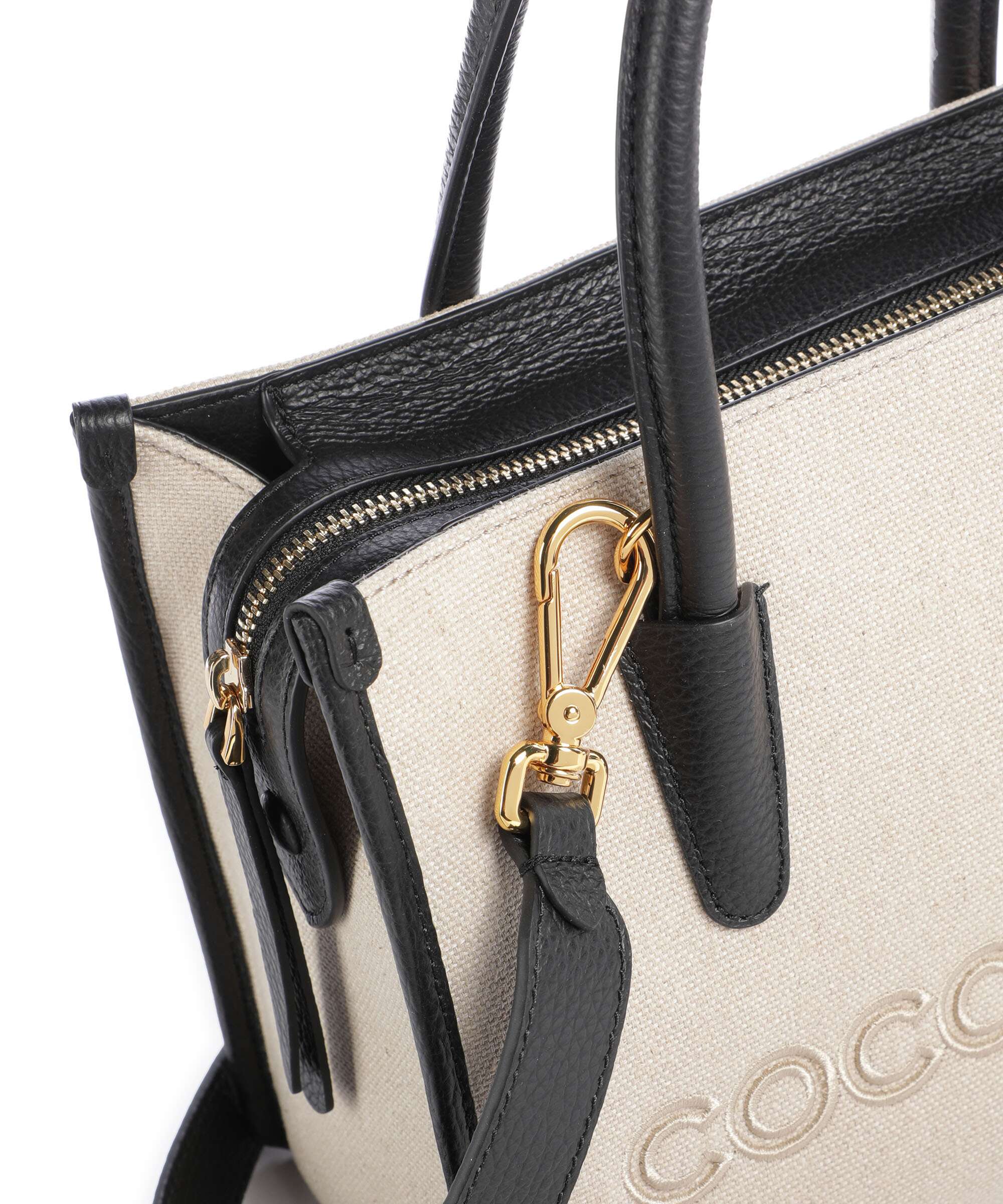 Coccinelle Myrtha Canvas Handbag natural/noir