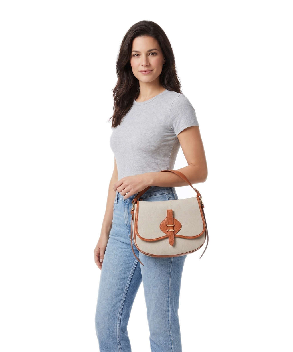Coccinelle Mavery Canvas Handbag natural/crab