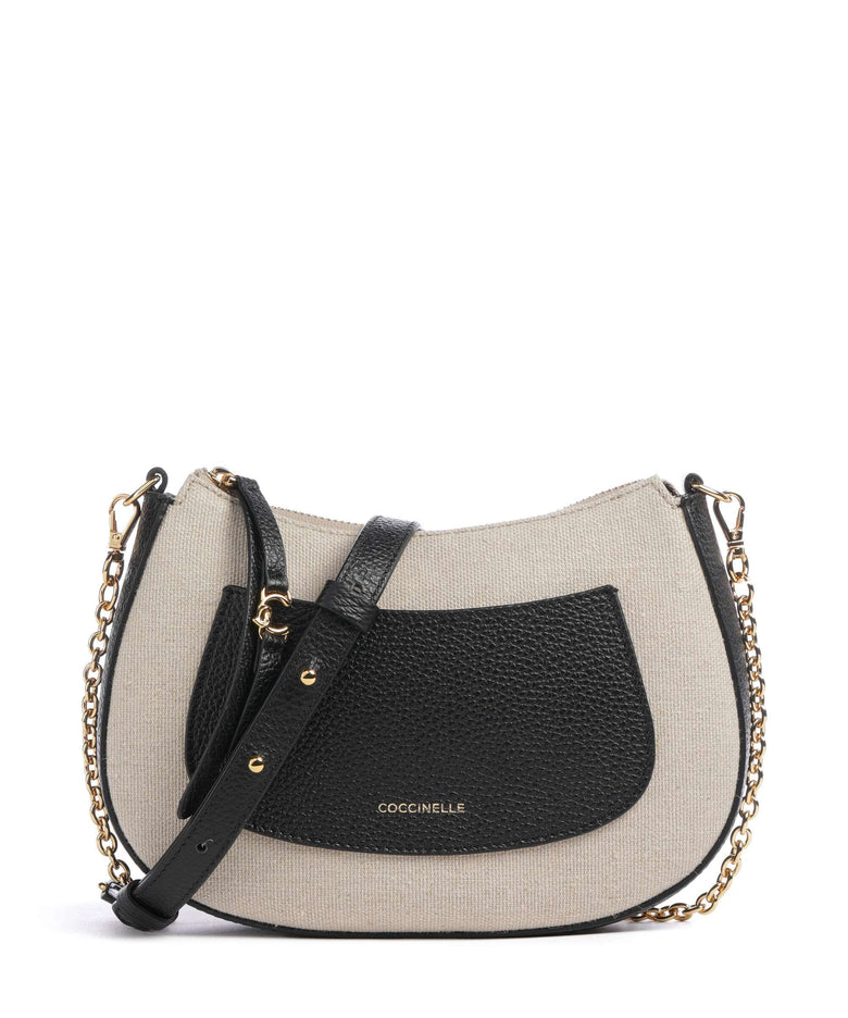 Coccinelle C-Easy Canvas Crossbody bag natural/noir