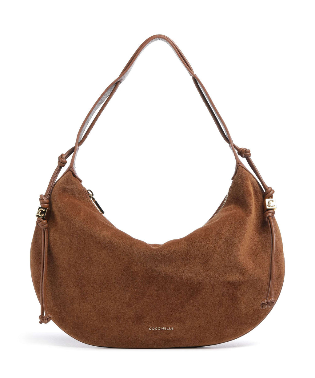 Coccinelle Thess Suede Hobo bag cognac