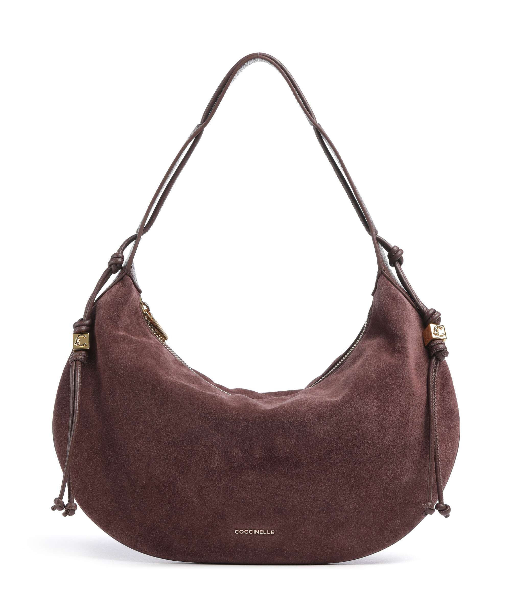 Coccinelle Thess Suede Hobo bag berry