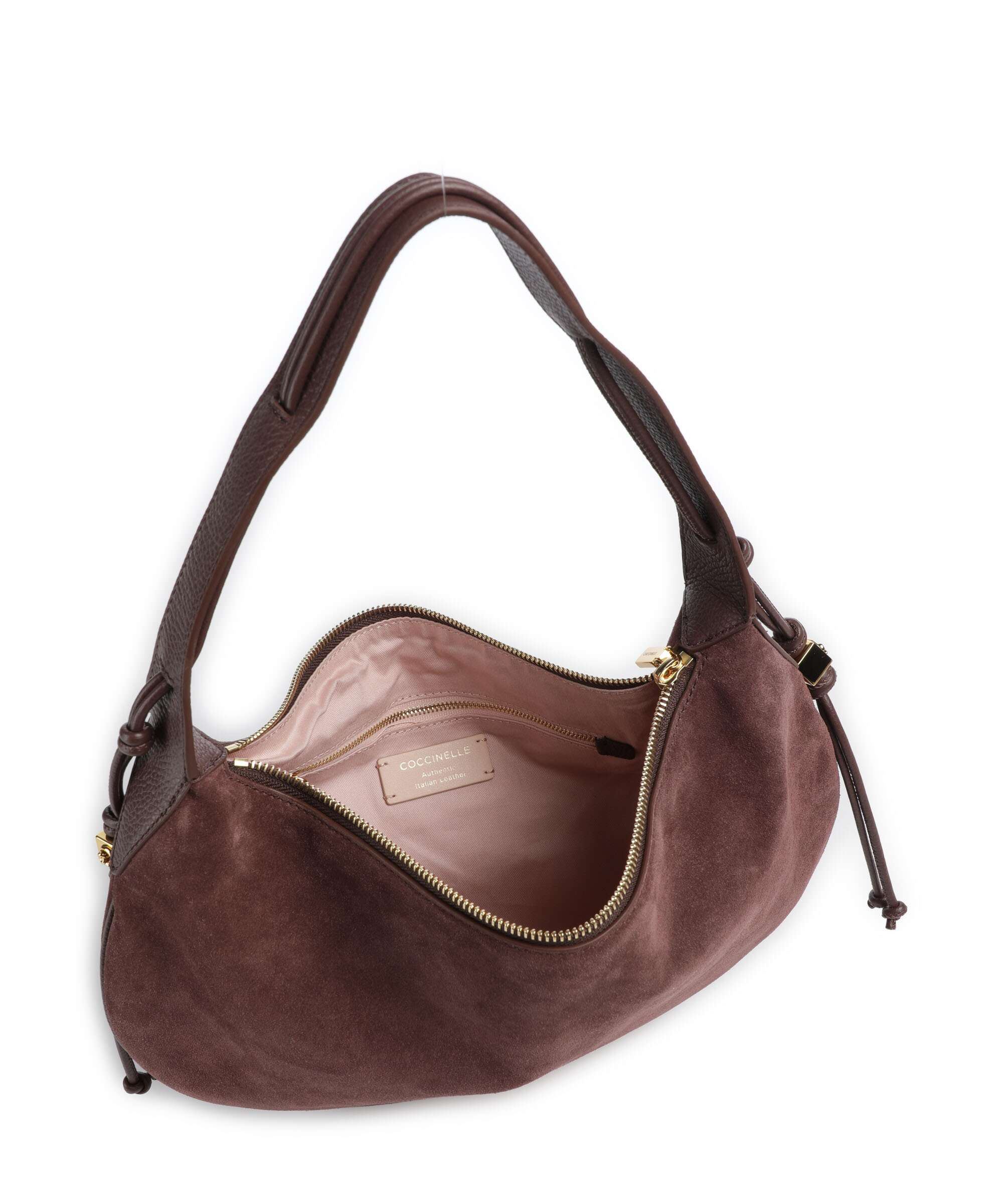 Coccinelle Thess Suede Hobo bag berry