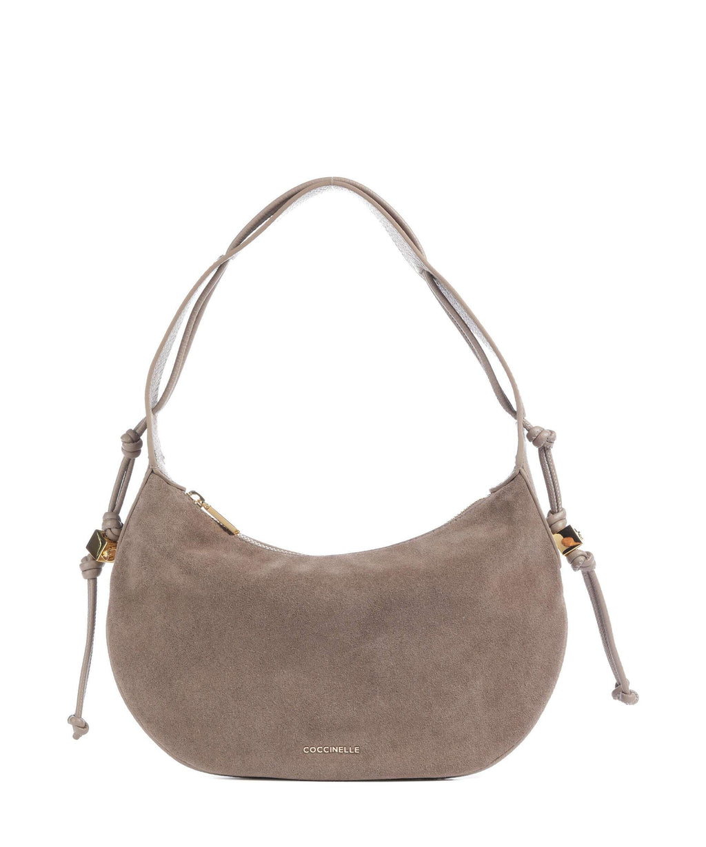 Coccinelle Thess Suede Hobo bag warm taupe