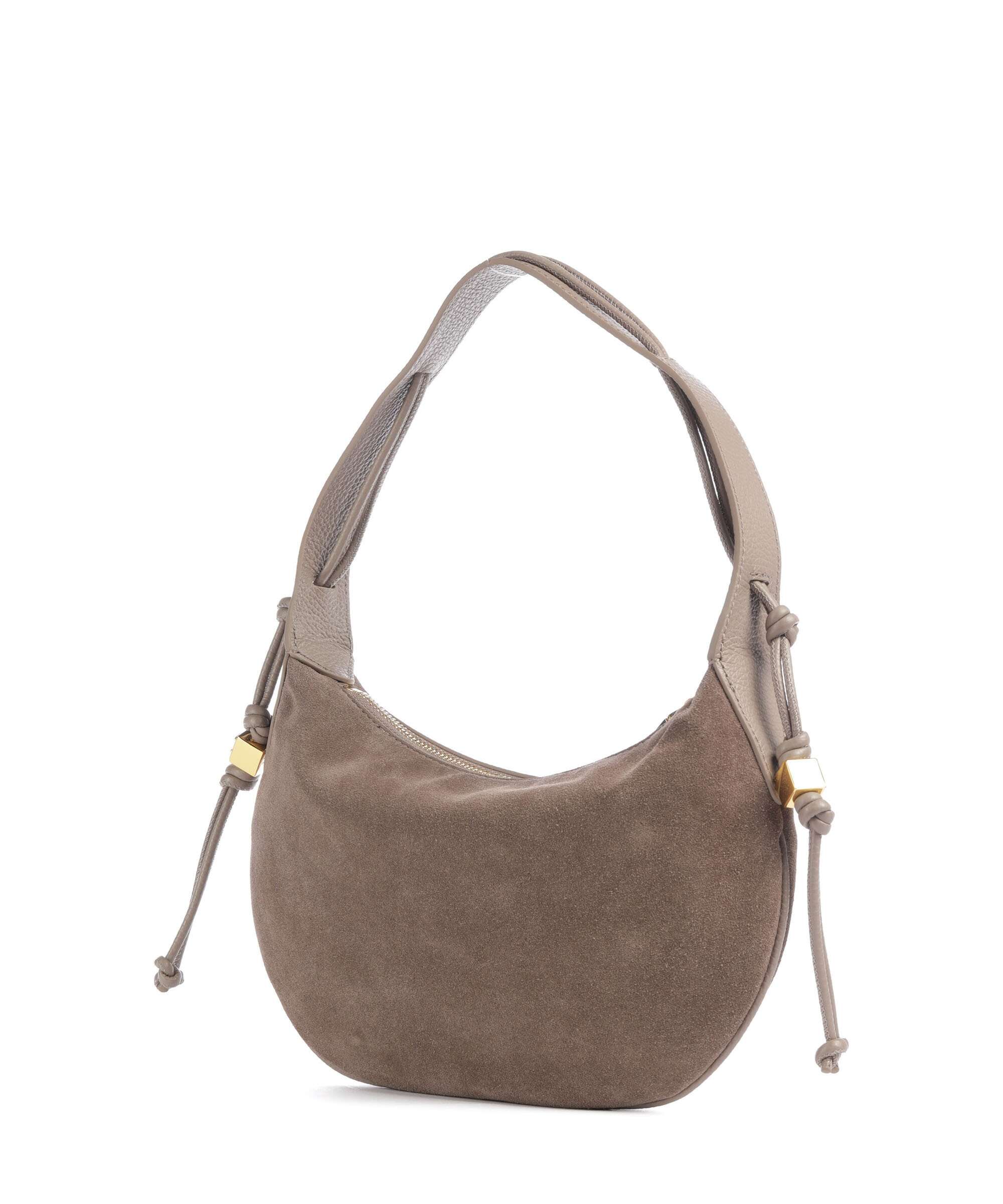Coccinelle Thess Suede Hobo bag warm taupe