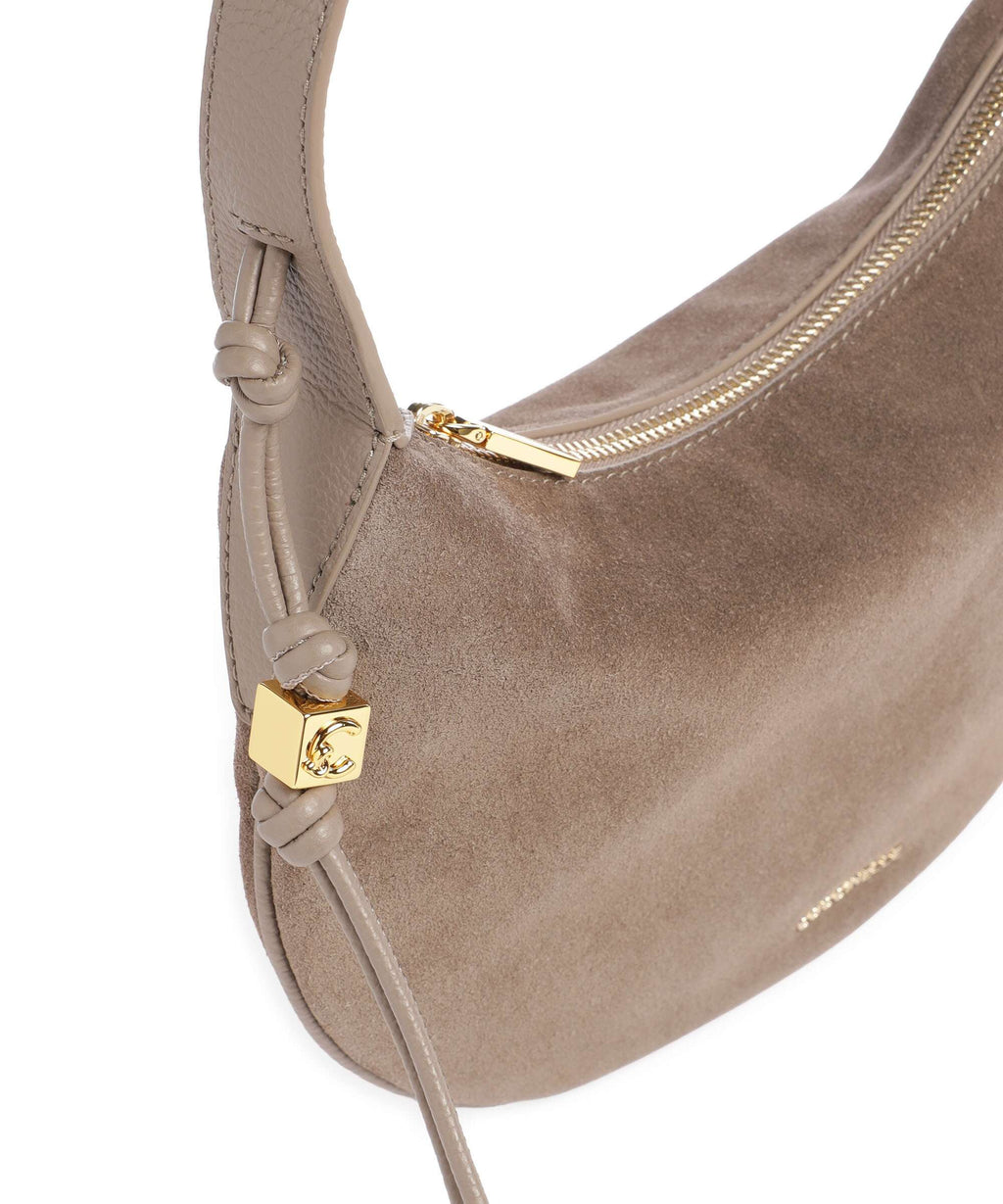 Coccinelle Thess Suede Hobo bag warm taupe