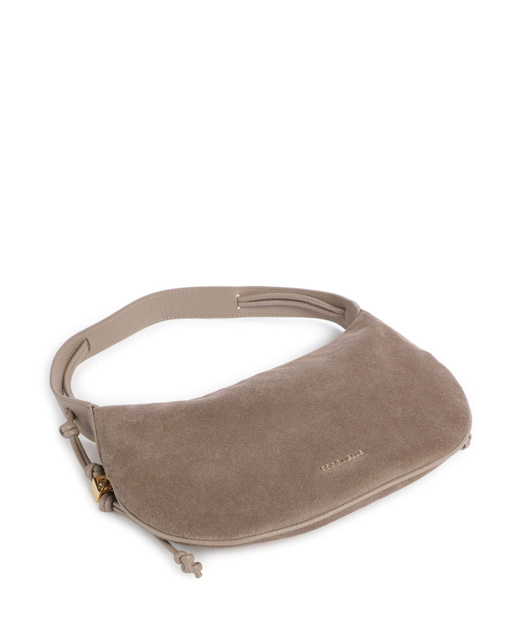 Coccinelle Thess Suede Hobo bag warm taupe