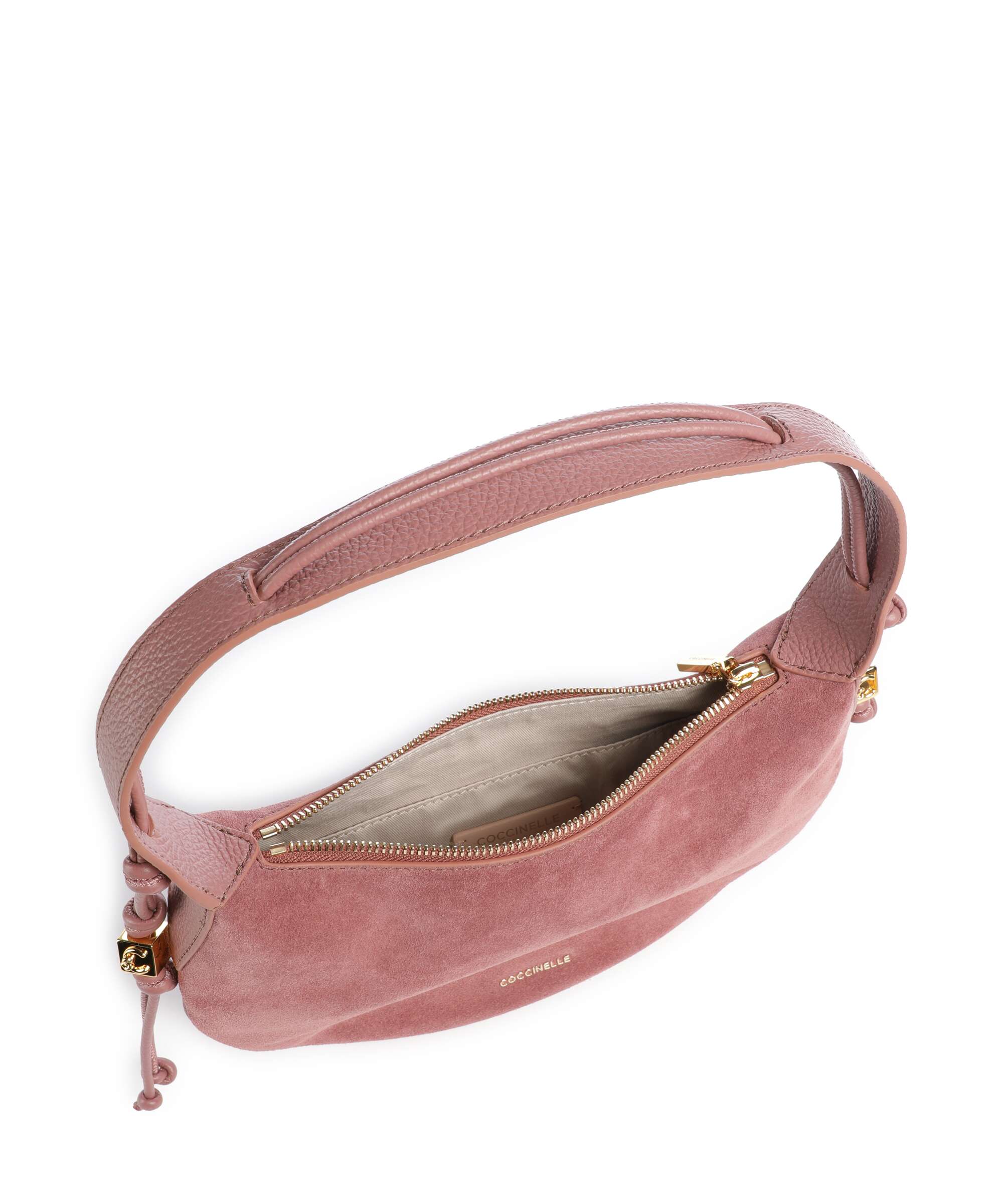 Coccinelle Thess Suede Hobo bag winter rose