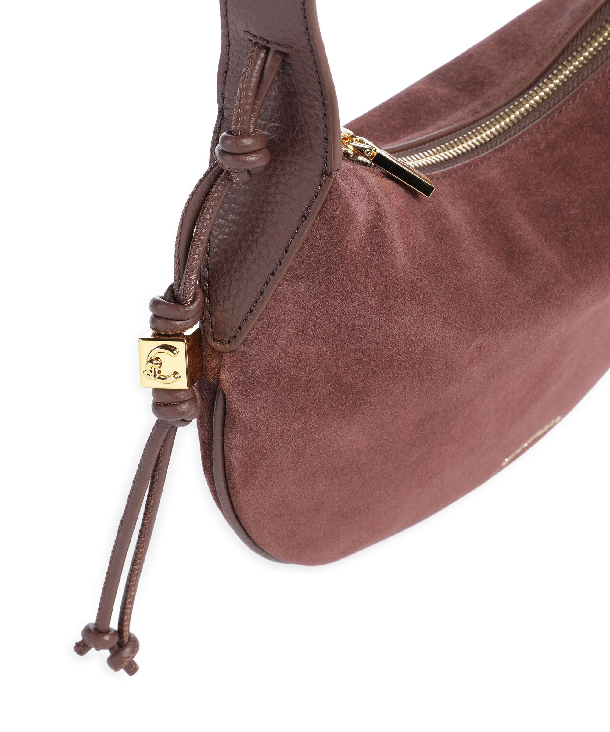 Coccinelle Thess Suede Hobo bag berry