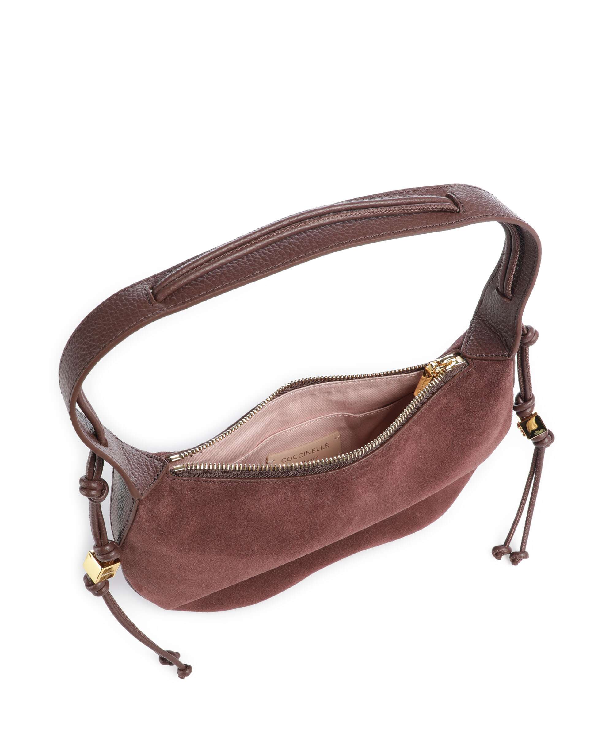 Coccinelle Thess Suede Hobo bag berry