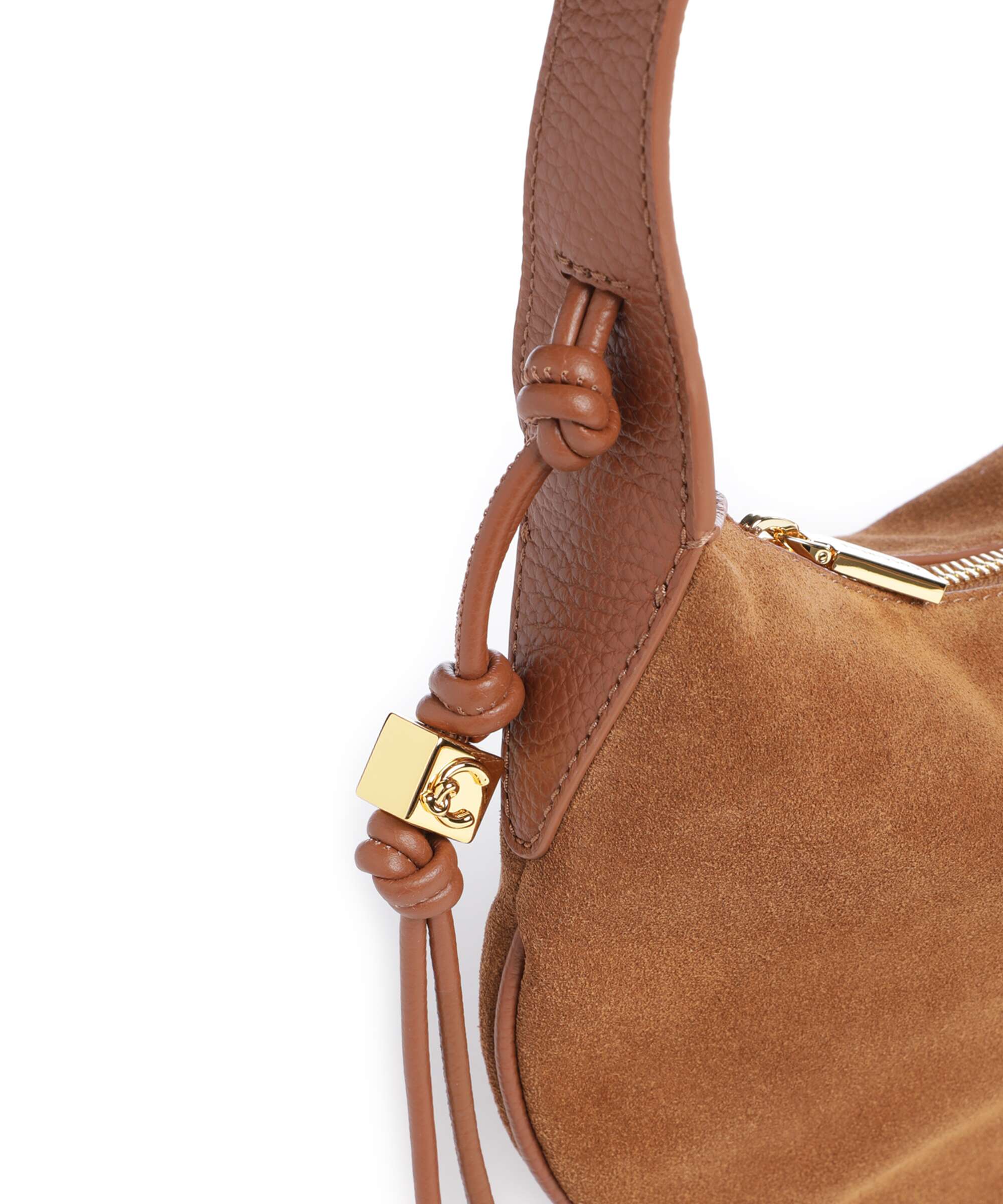 Coccinelle Thess Suede Hobo bag cognac