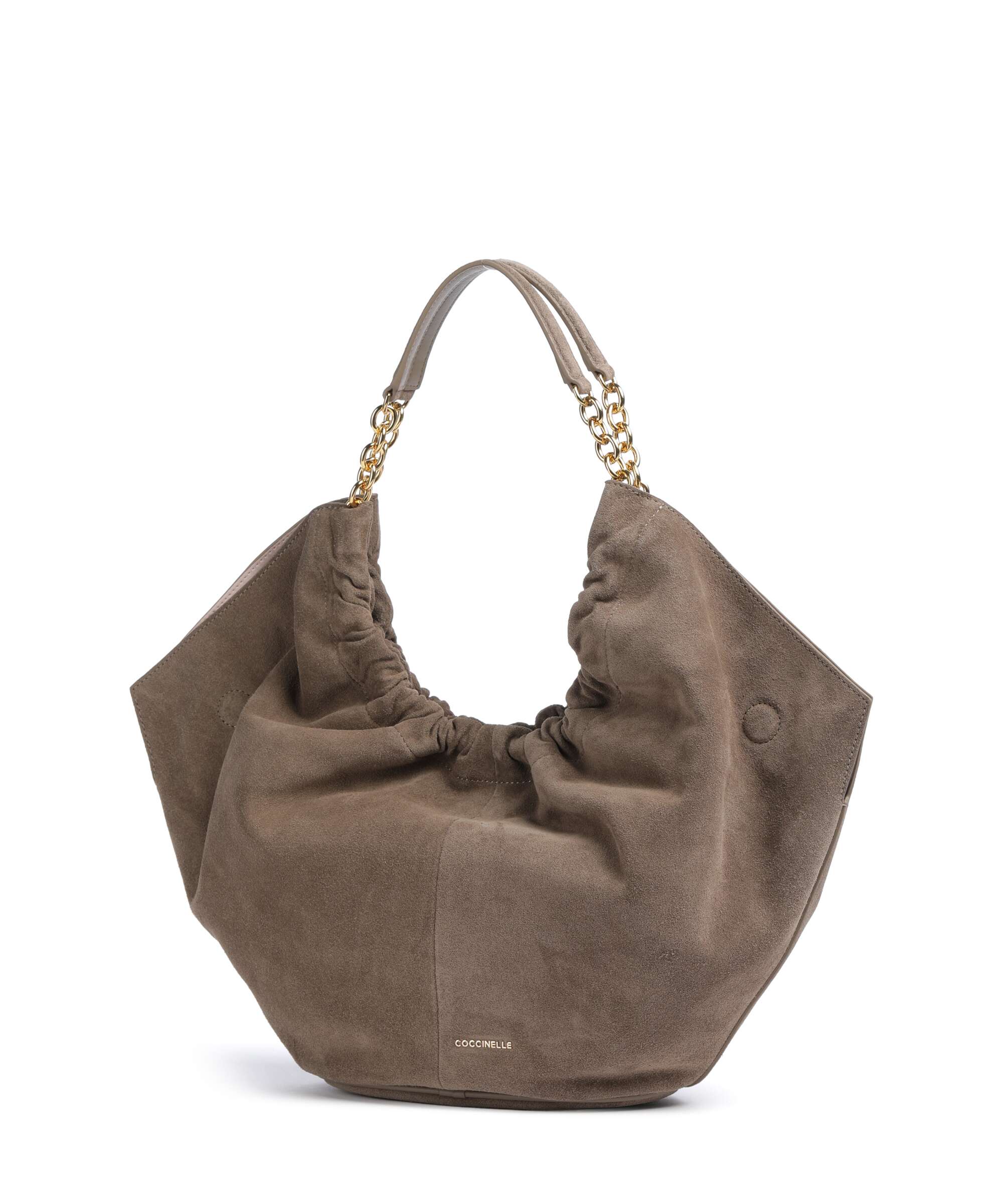 Coccinelle Smash Suede Hobo bag warm taupe