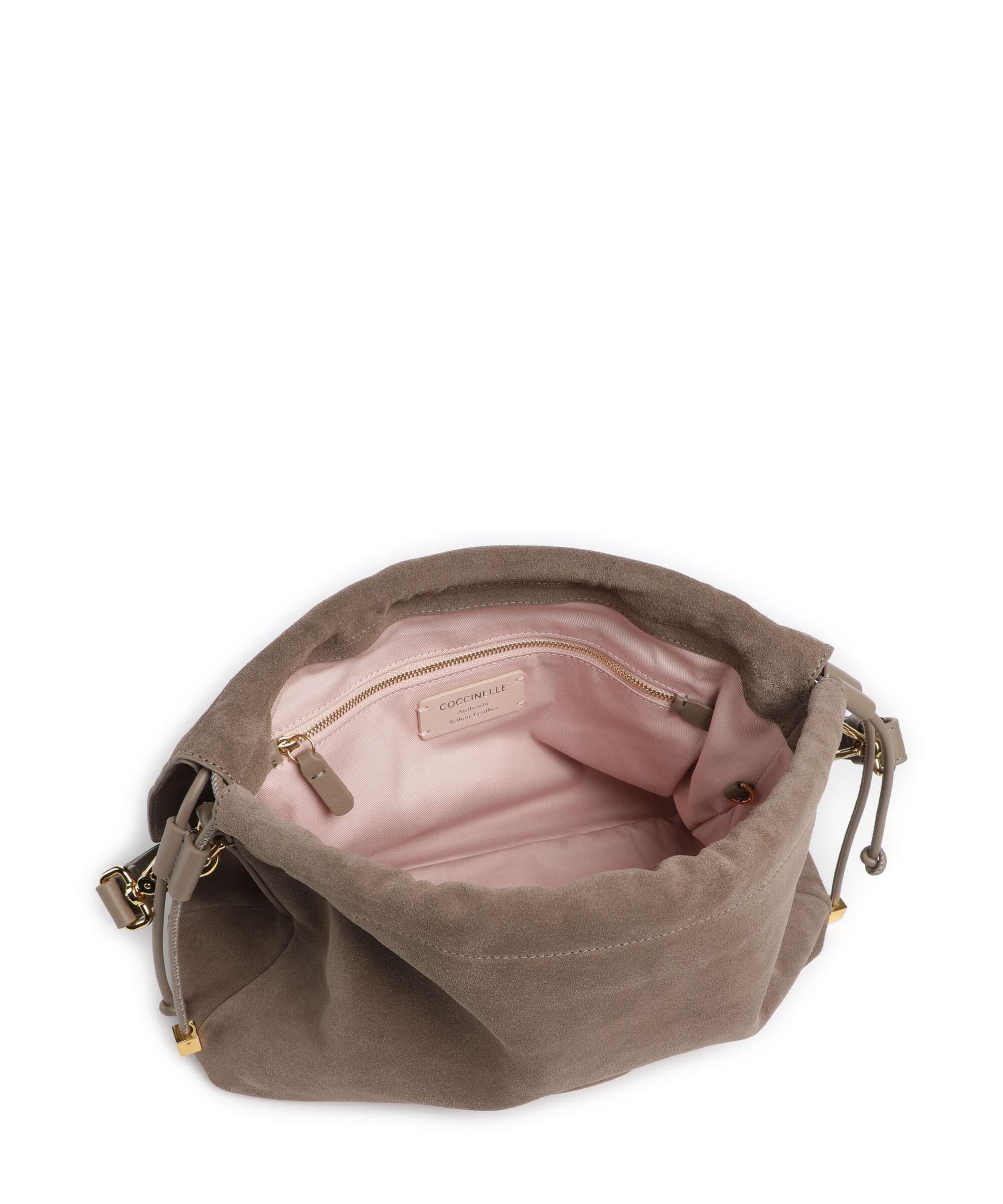 Coccinelle Lidia Suede Hobo bag warm taupe