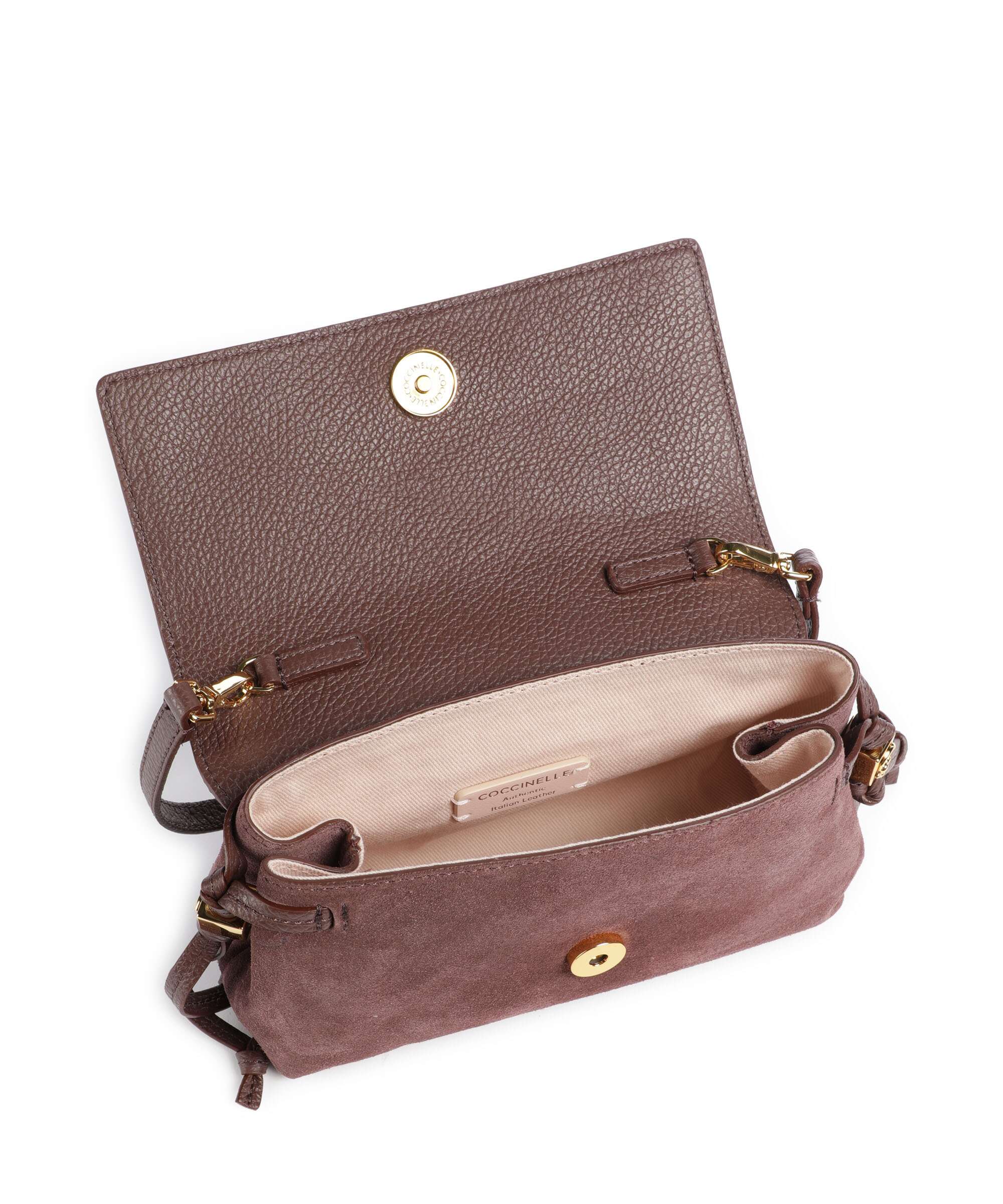 Coccinelle Thess Suede Crossbody bag berry
