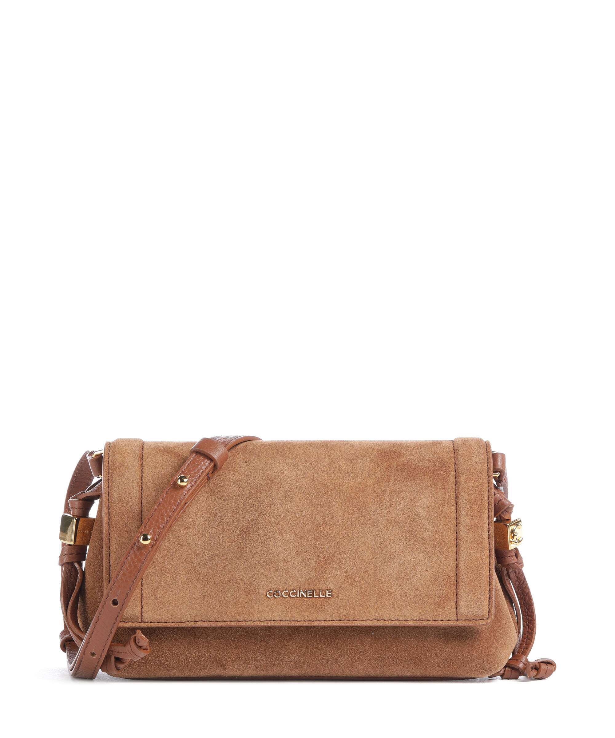 Coccinelle Thess Suede Crossbody bag cognac