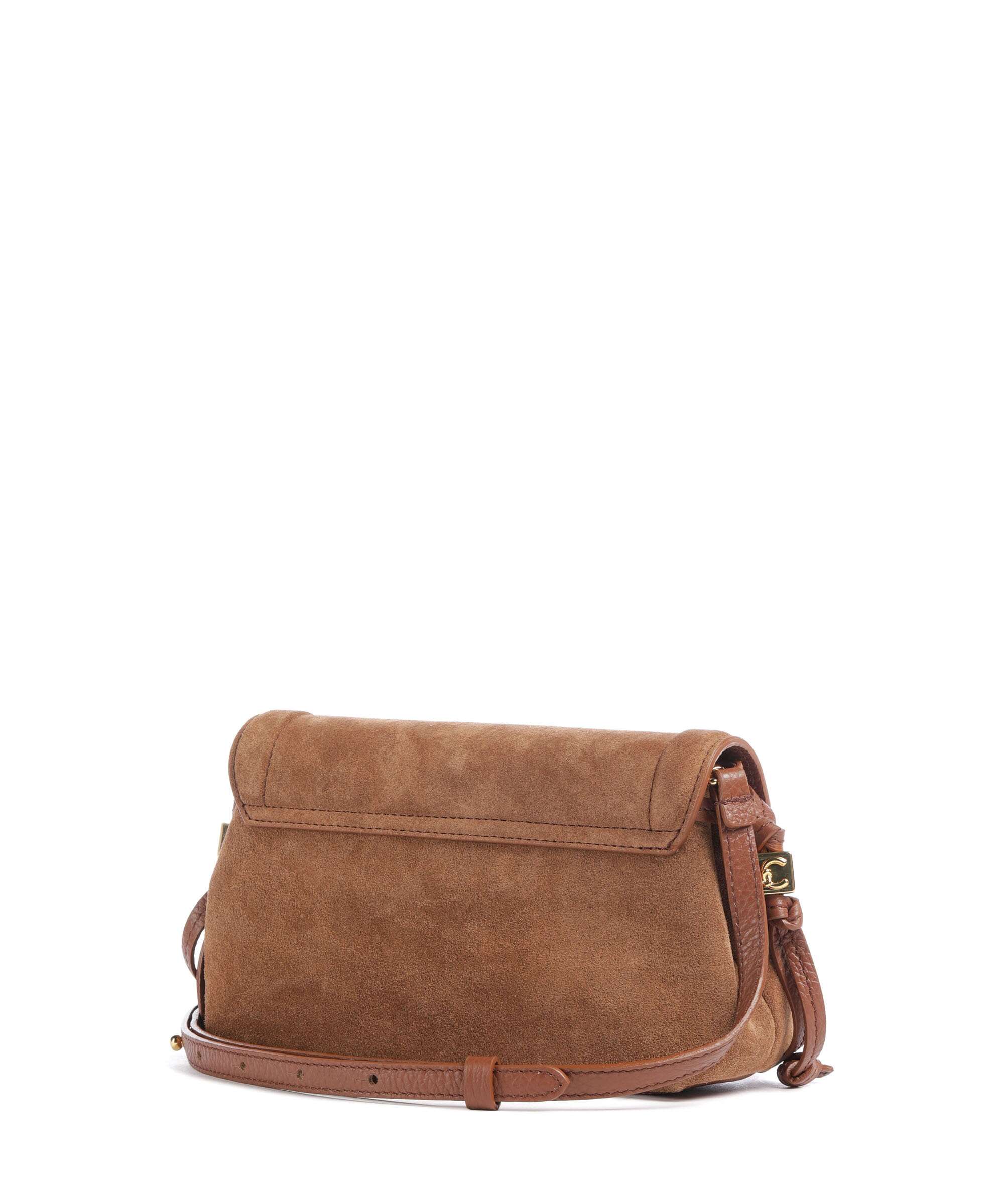 Coccinelle Thess Suede Crossbody bag cognac