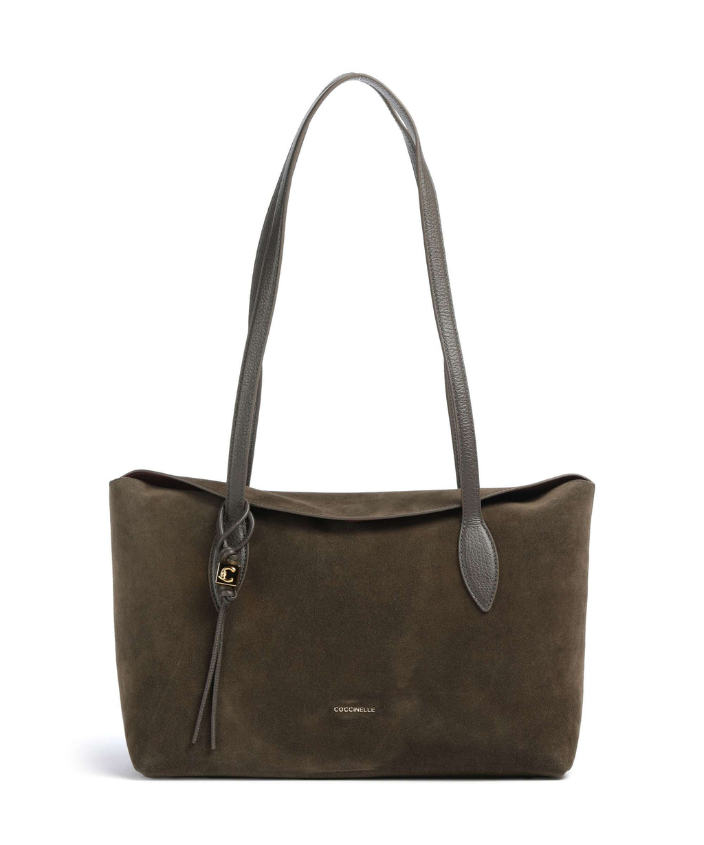 Coccinelle Thess Suede Tote bag fango