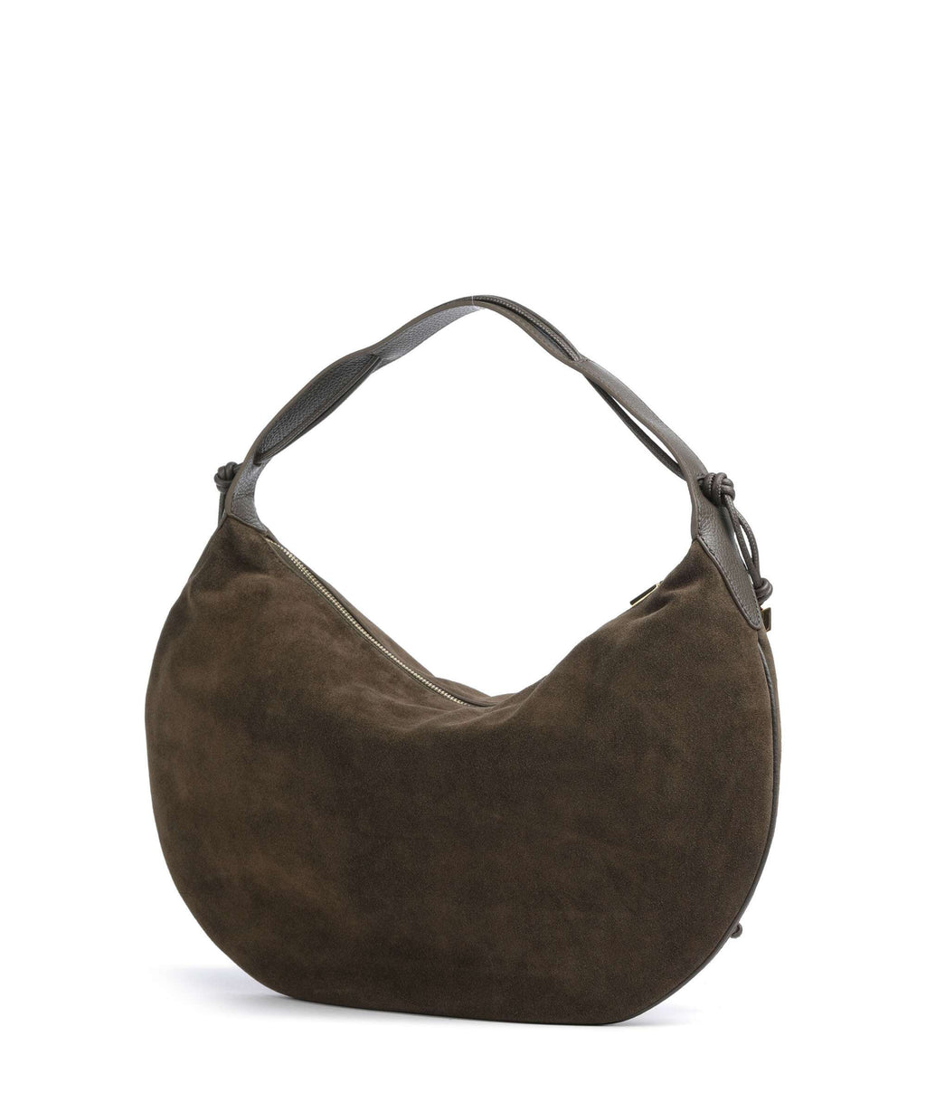 Coccinelle Thess Suede Hobo bag fango