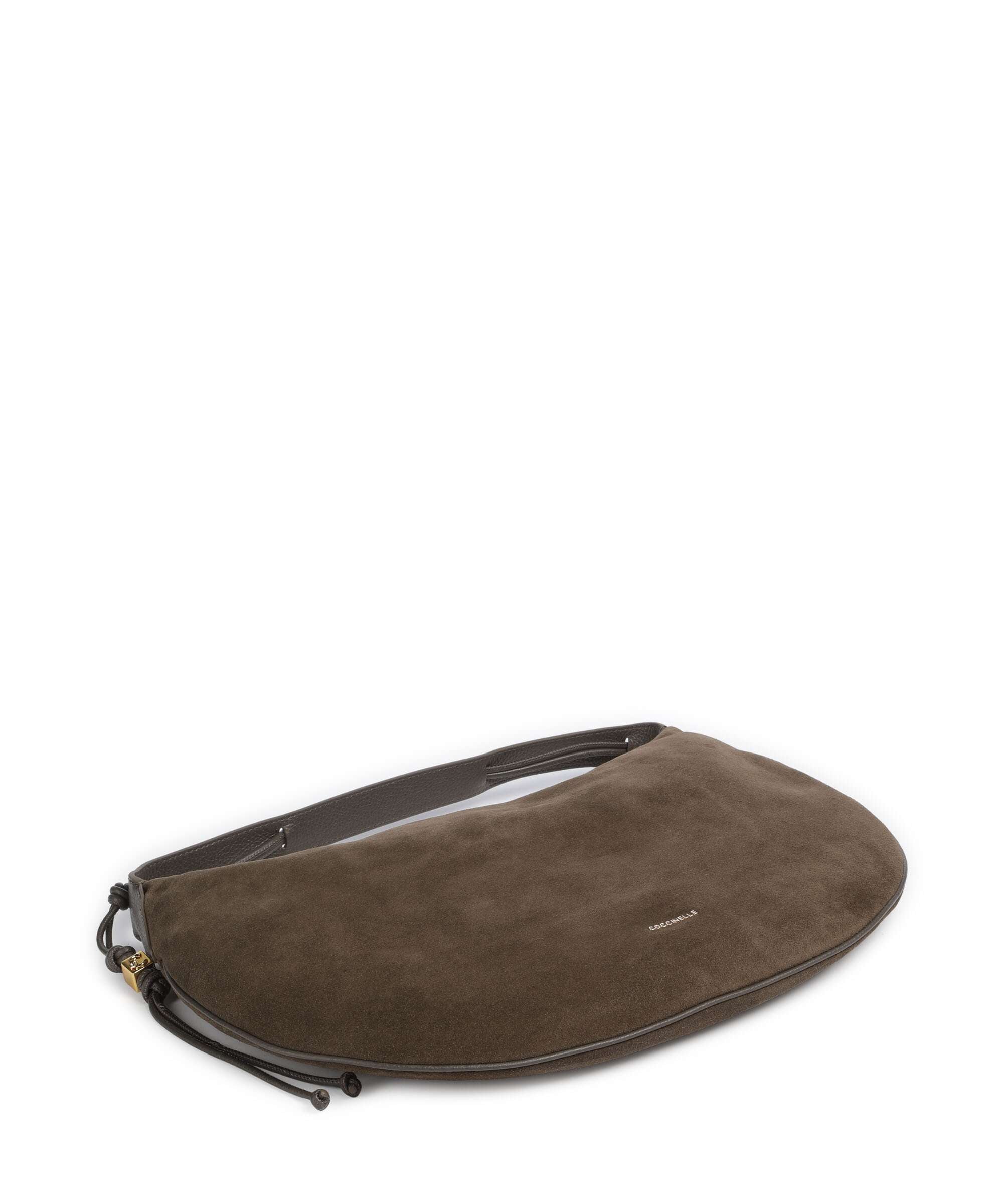 Coccinelle Thess Suede Hobo bag fango