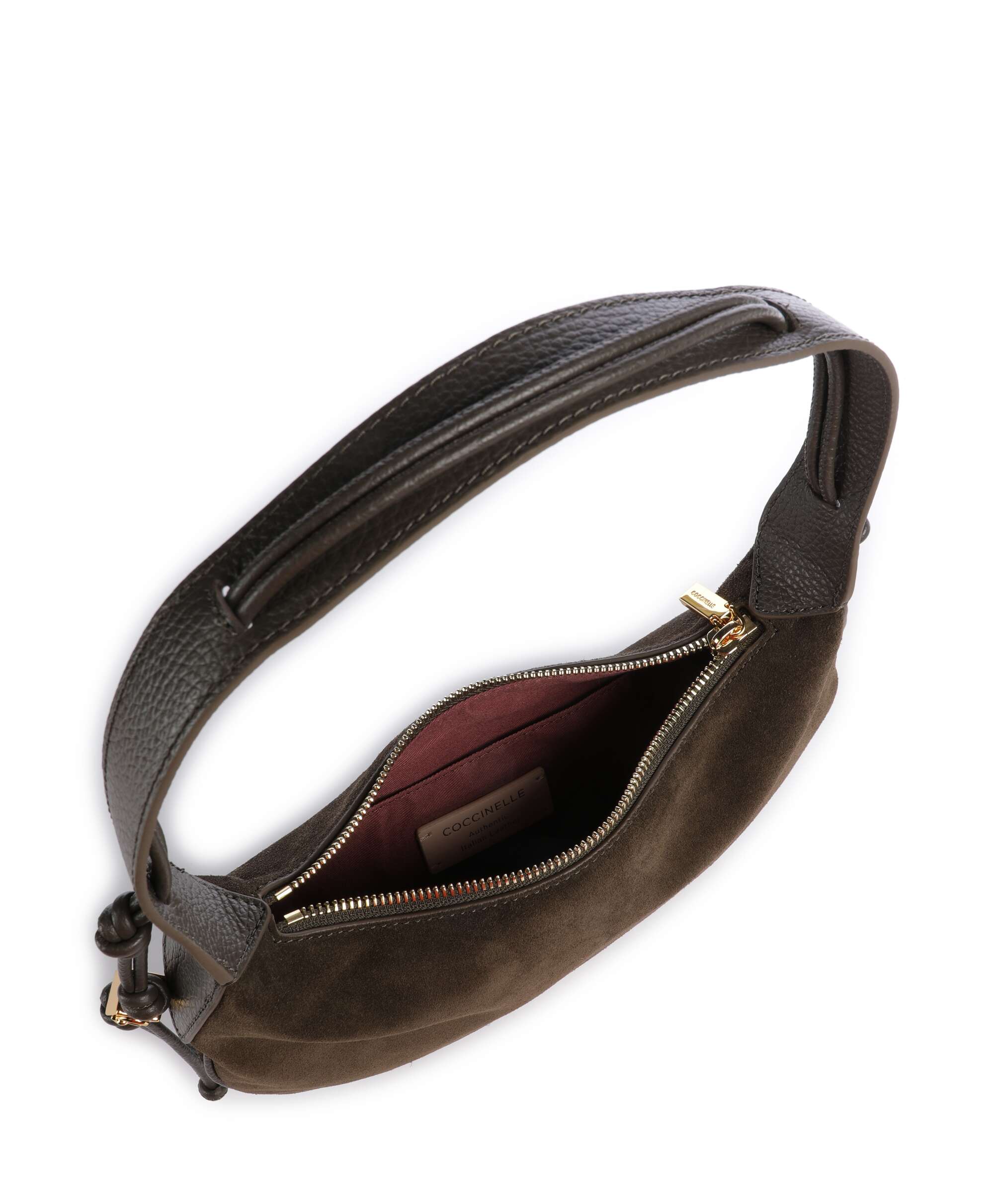 Coccinelle Thess Suede Hobo bag fango