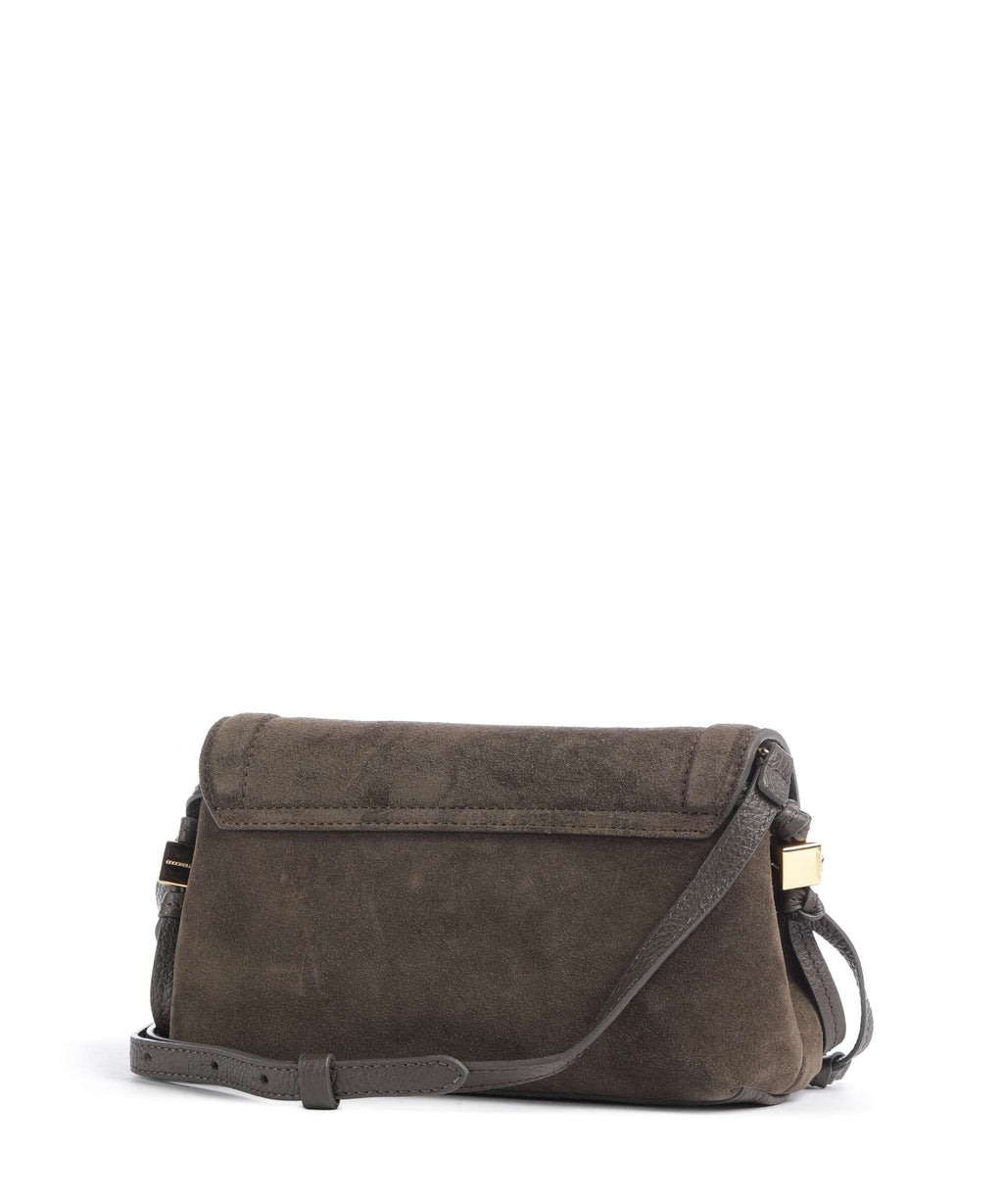 Coccinelle Thess Suede Crossbody bag fango