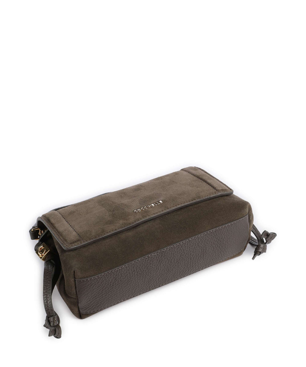 Coccinelle Thess Suede Crossbody bag fango