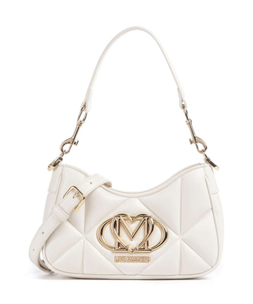 Love Moschino Embossed Q Schultertasche ivory
