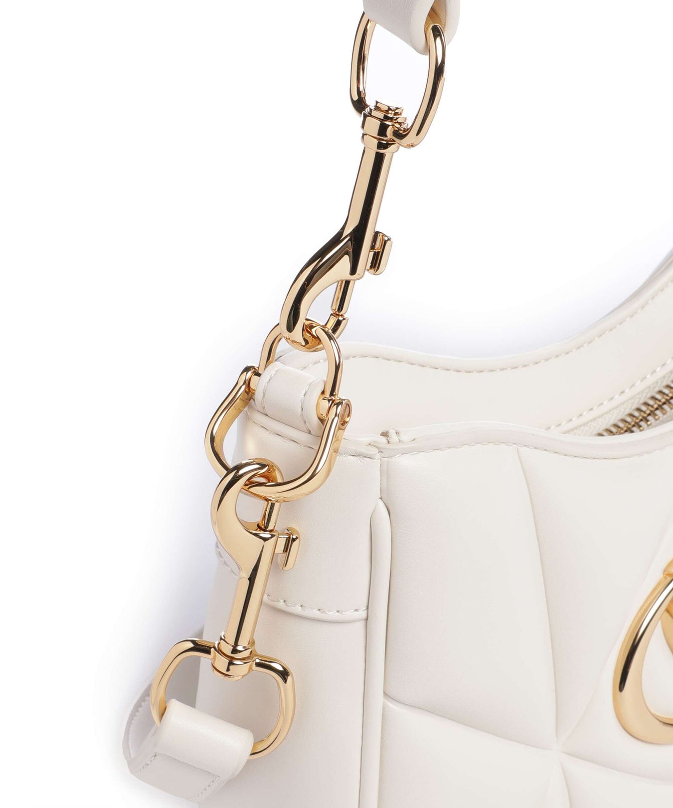 Love Moschino Embossed Q Shoulder bag ivory
