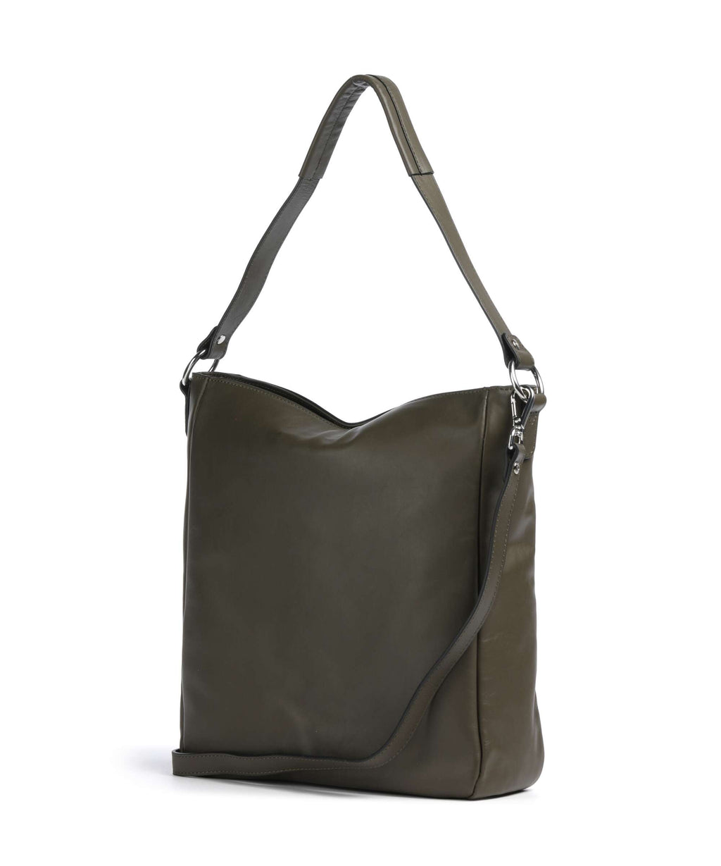 Castelijn & Beerens Babette Nappa Hobo bag dark military