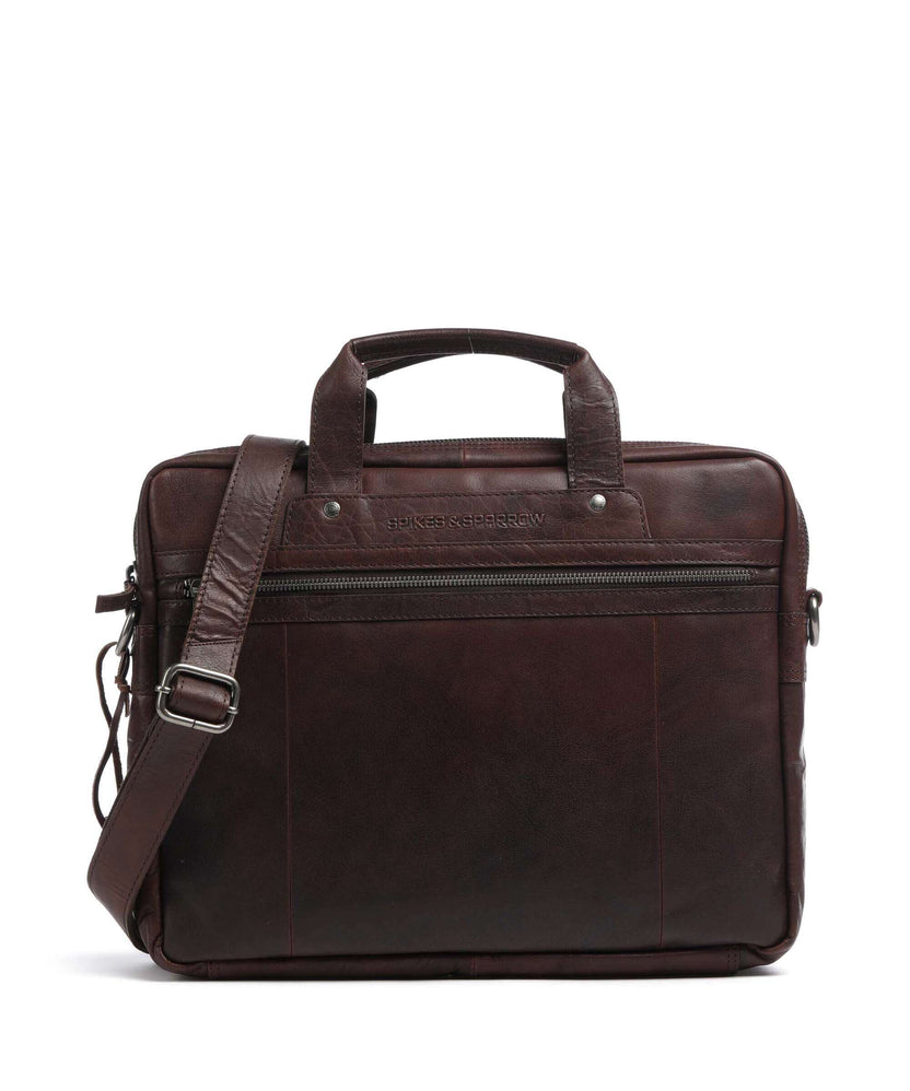 Spikes & Sparrow Bronco Briefcase dark brown