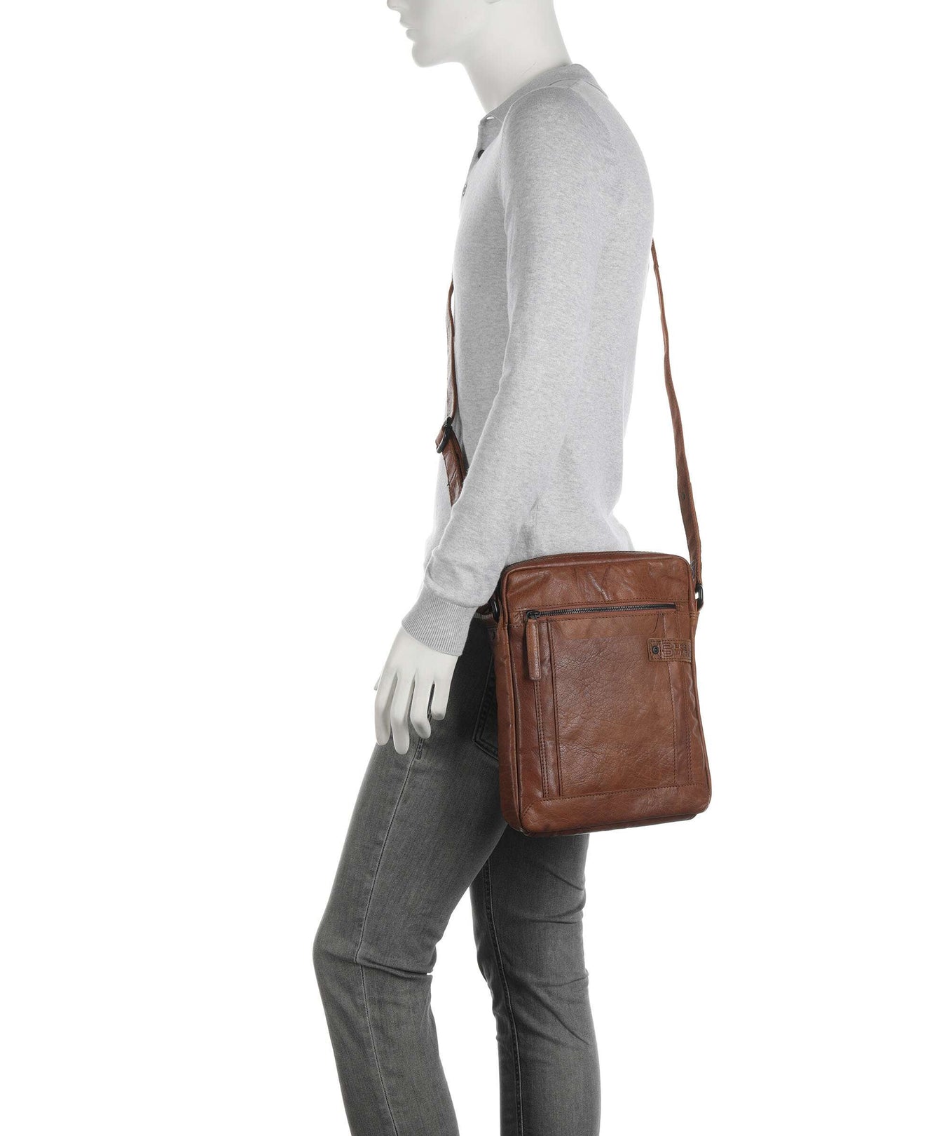 Spikes & Sparrow Bronco Jayed Crossbody bag brandy