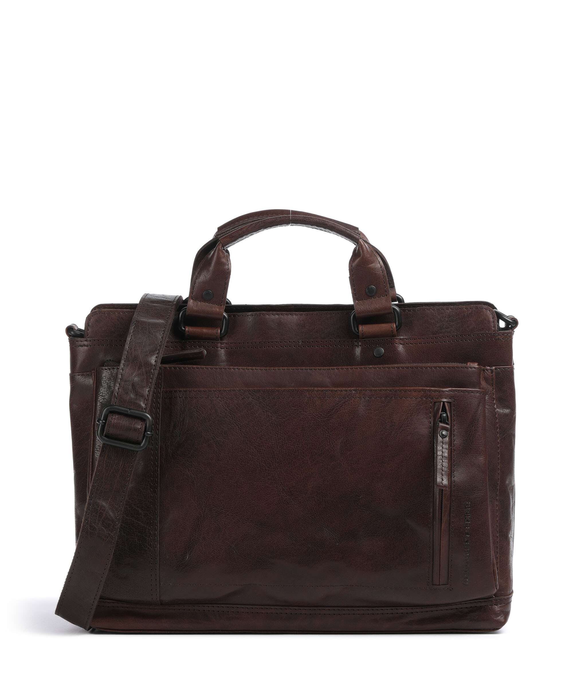 Spikes & Sparrow Bronco Bennie Briefcase dunkelbraun