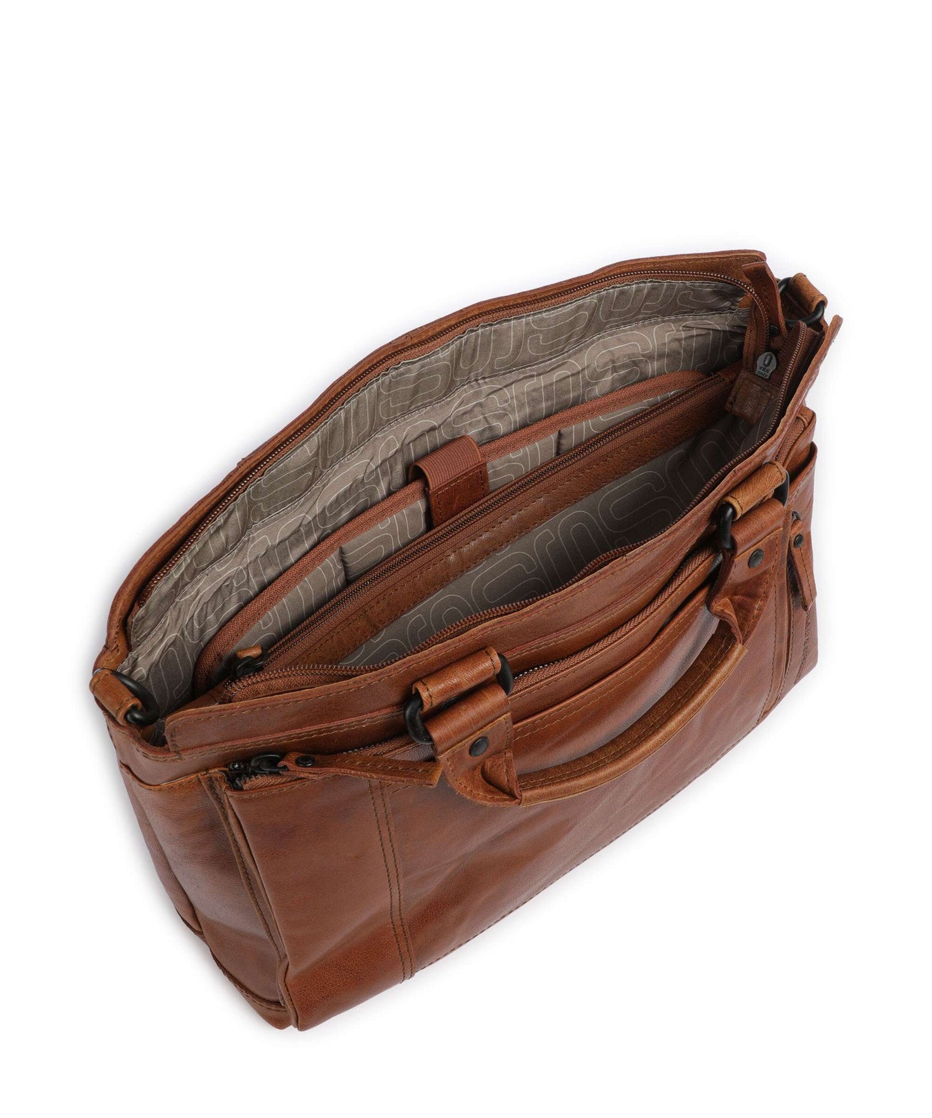 Spikes & Sparrow Bronco Bennie Briefcase brandy