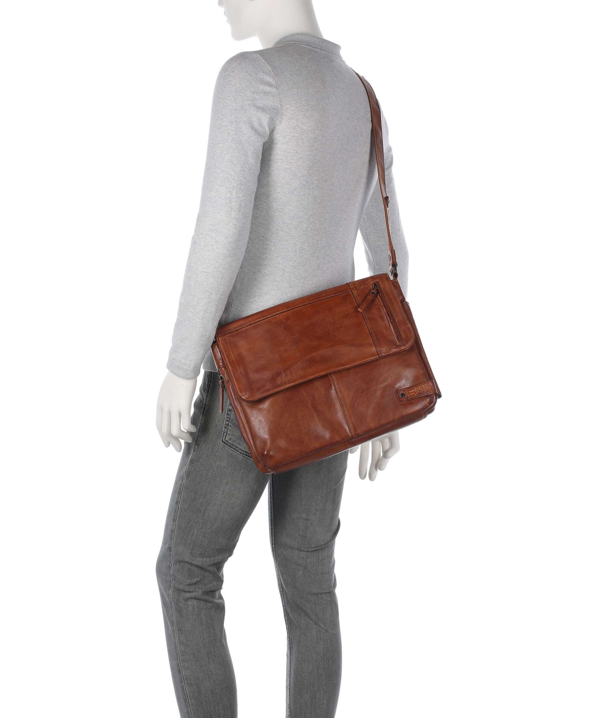 Spikes & Sparrow Apache Deen Messenger bag brandy