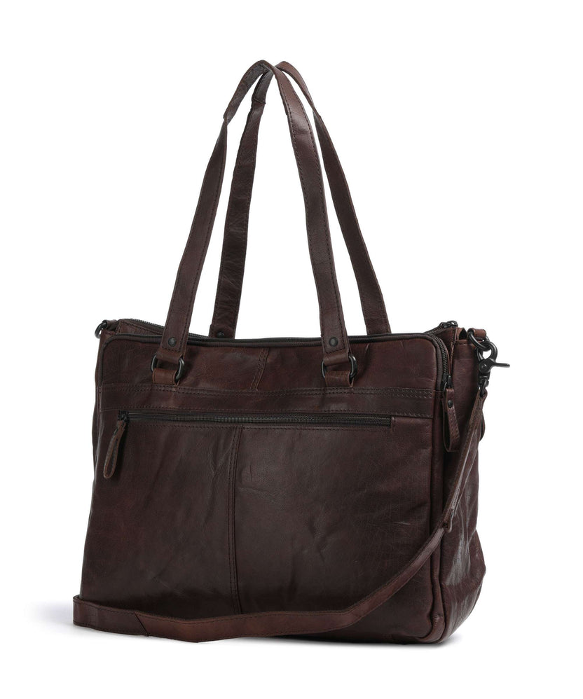 Spikes & Sparrow Bronco Fee Briefcase dark brown